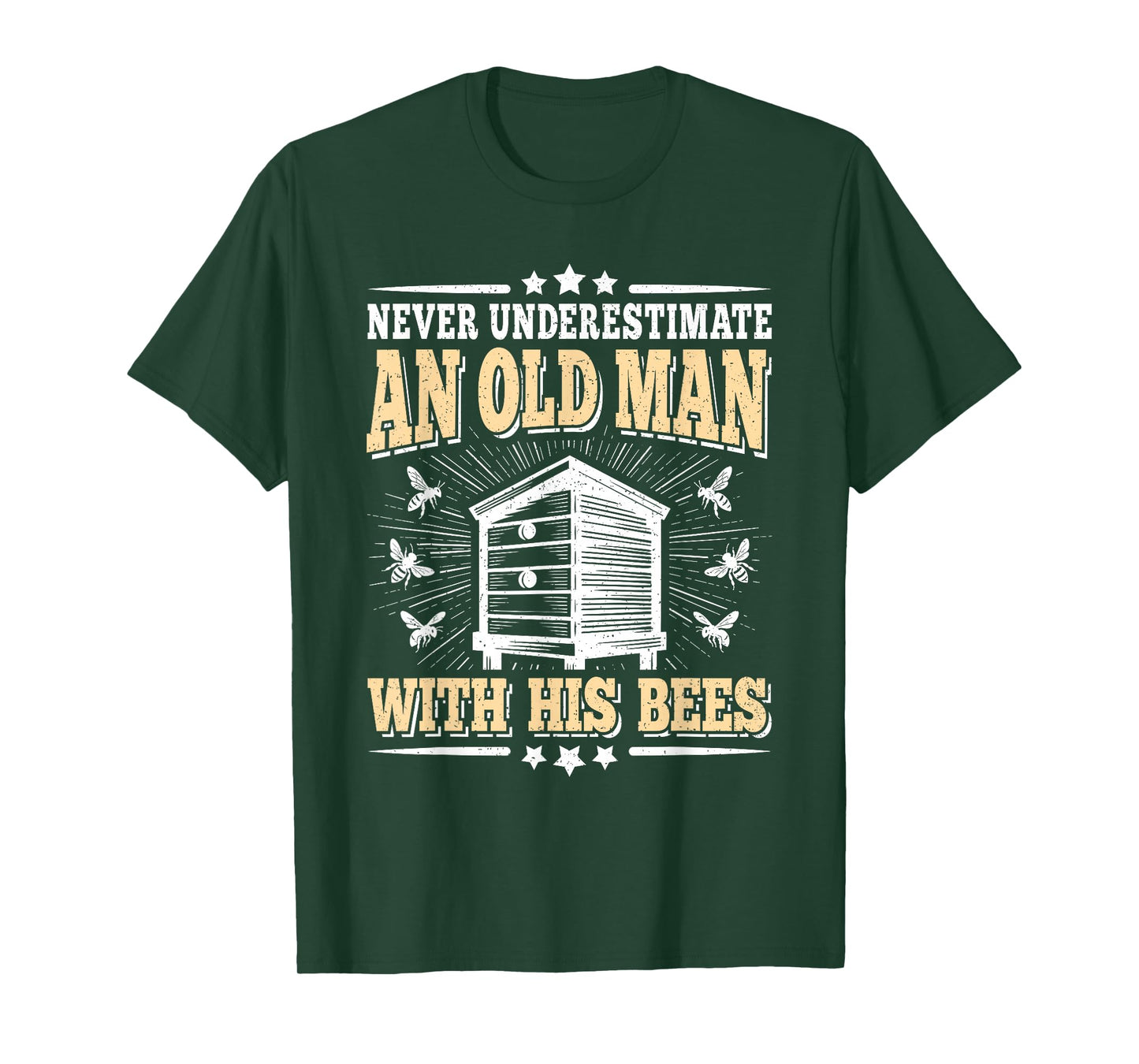 Never Underestimate An Old Man With His Bees Funny Beekeeper T-Shirt