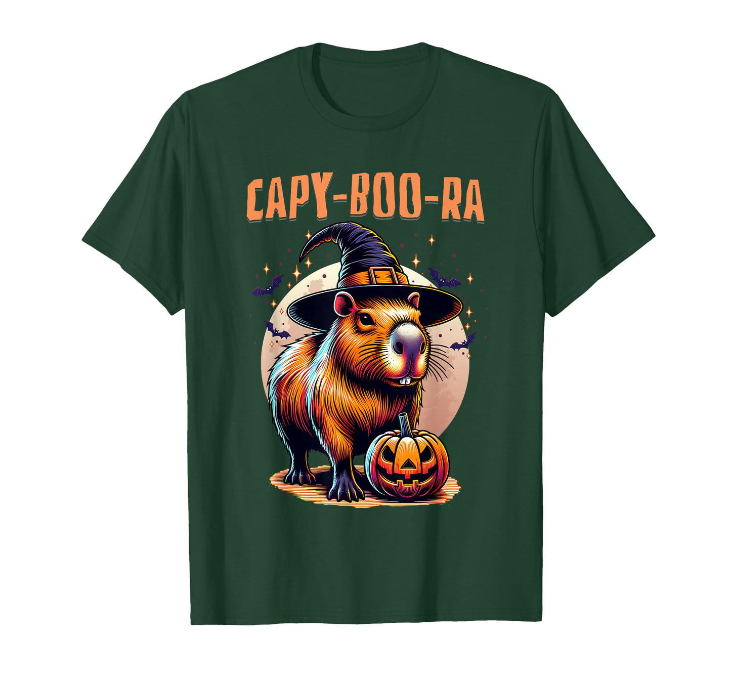 Capy-Boo-Ra Capybara Witch Jack-o-Lantern Pumpkin Halloween T-Shirt