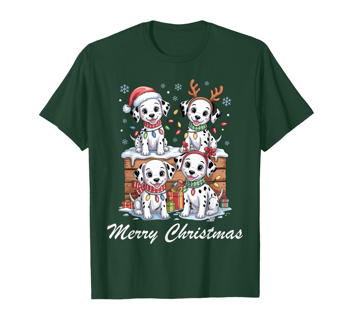 Dalmatian Merry Christmas Funny Dog Lovers Holiday Pajama T-Shirt