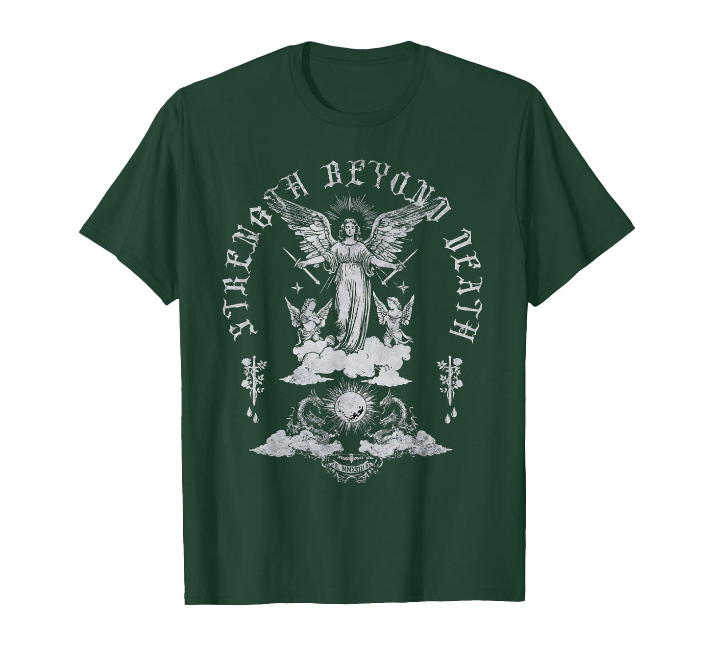 Angelcore Strength Beyond Death Grunge Y2K T-Shirt