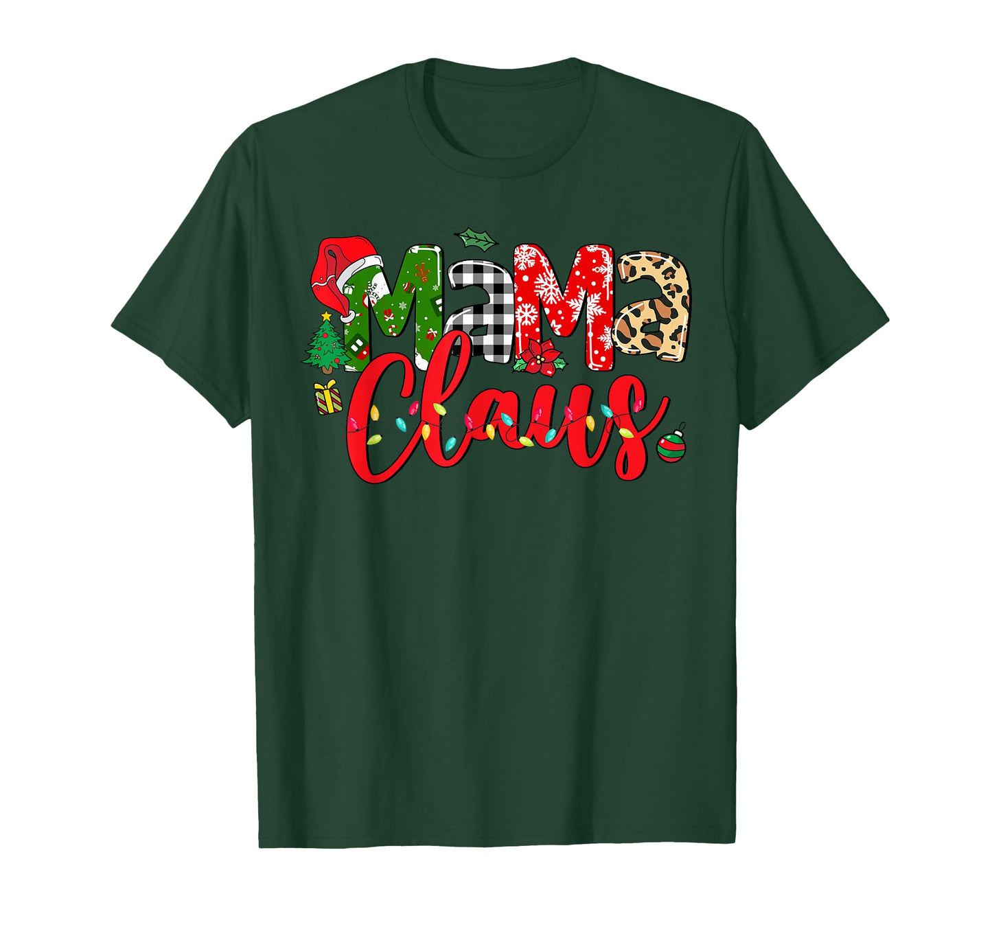 Mama Claus Christmas Pajama Santa Claus Family Matching T-Shirt