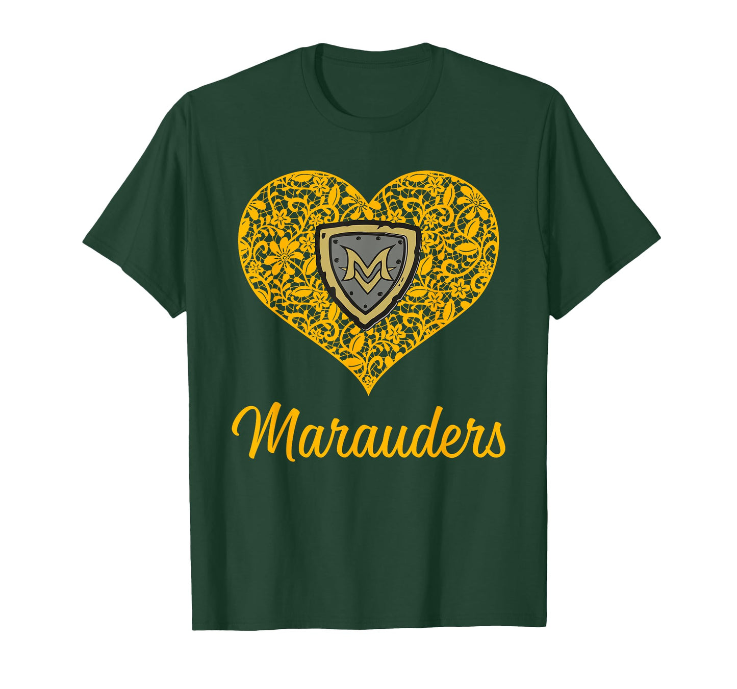 Mount Vernon Marauders Logo Lace Heart HS T-Shirt
