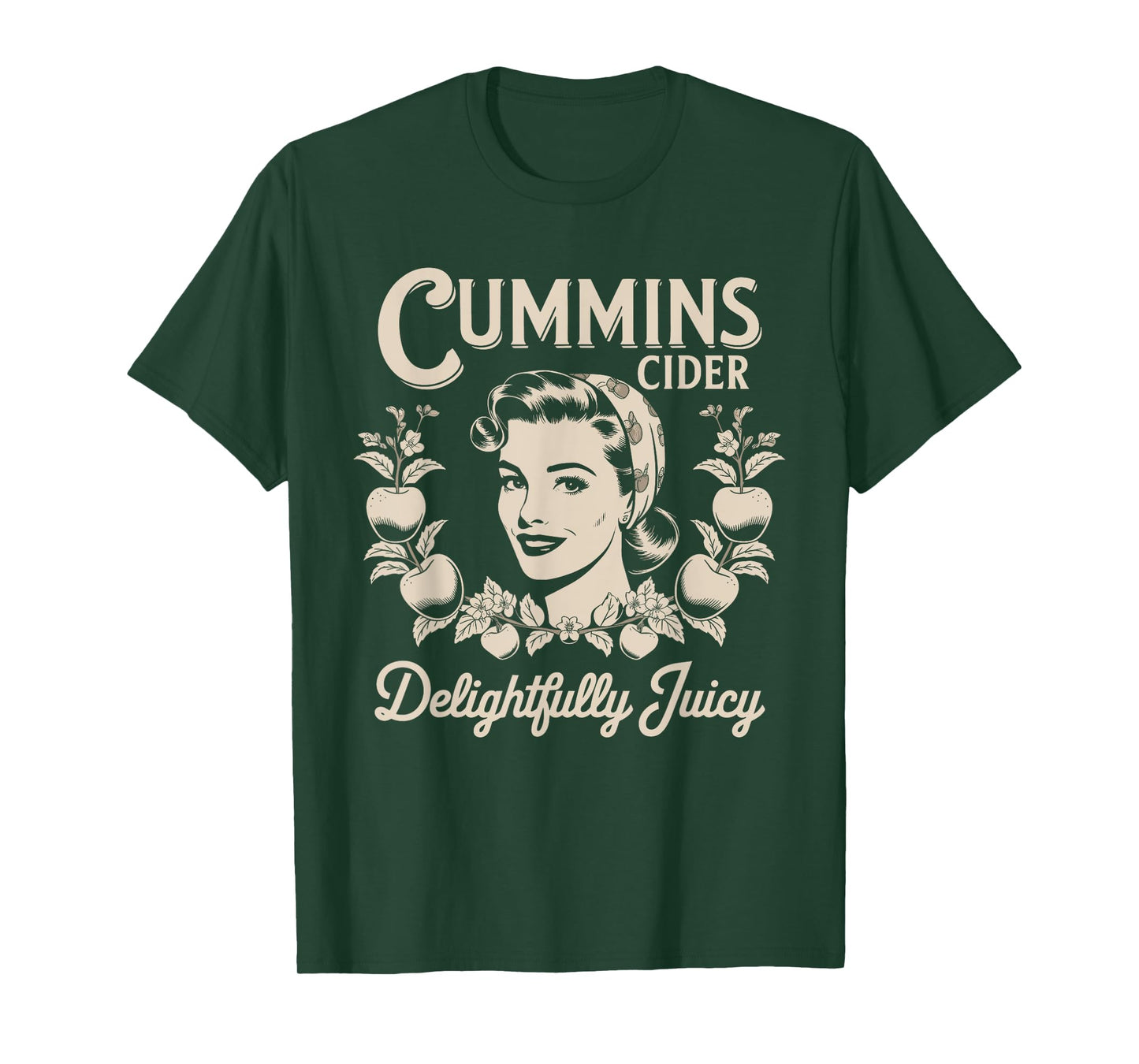 Delightfully Juicy Cummins Cider Vintage Humor Logo T-Shirt