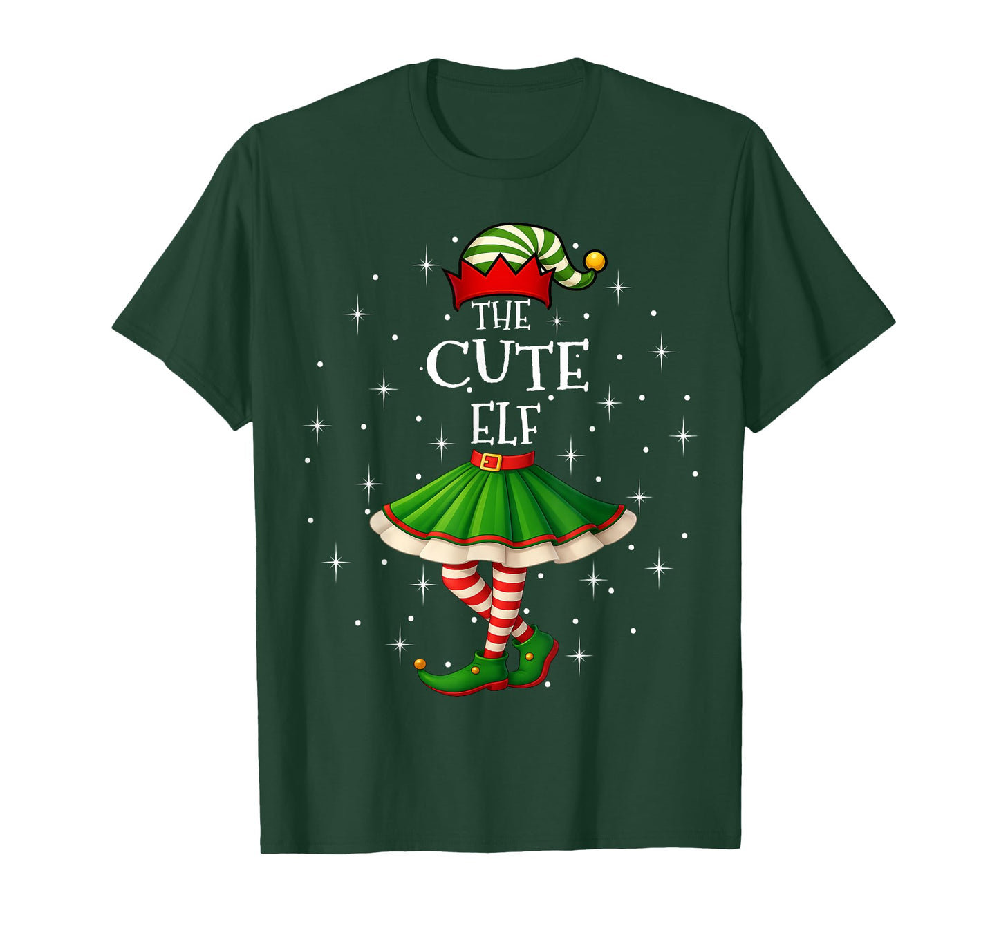 Cute Elf Christmas Family Matching Women Girls Xmas Party T-Shirt