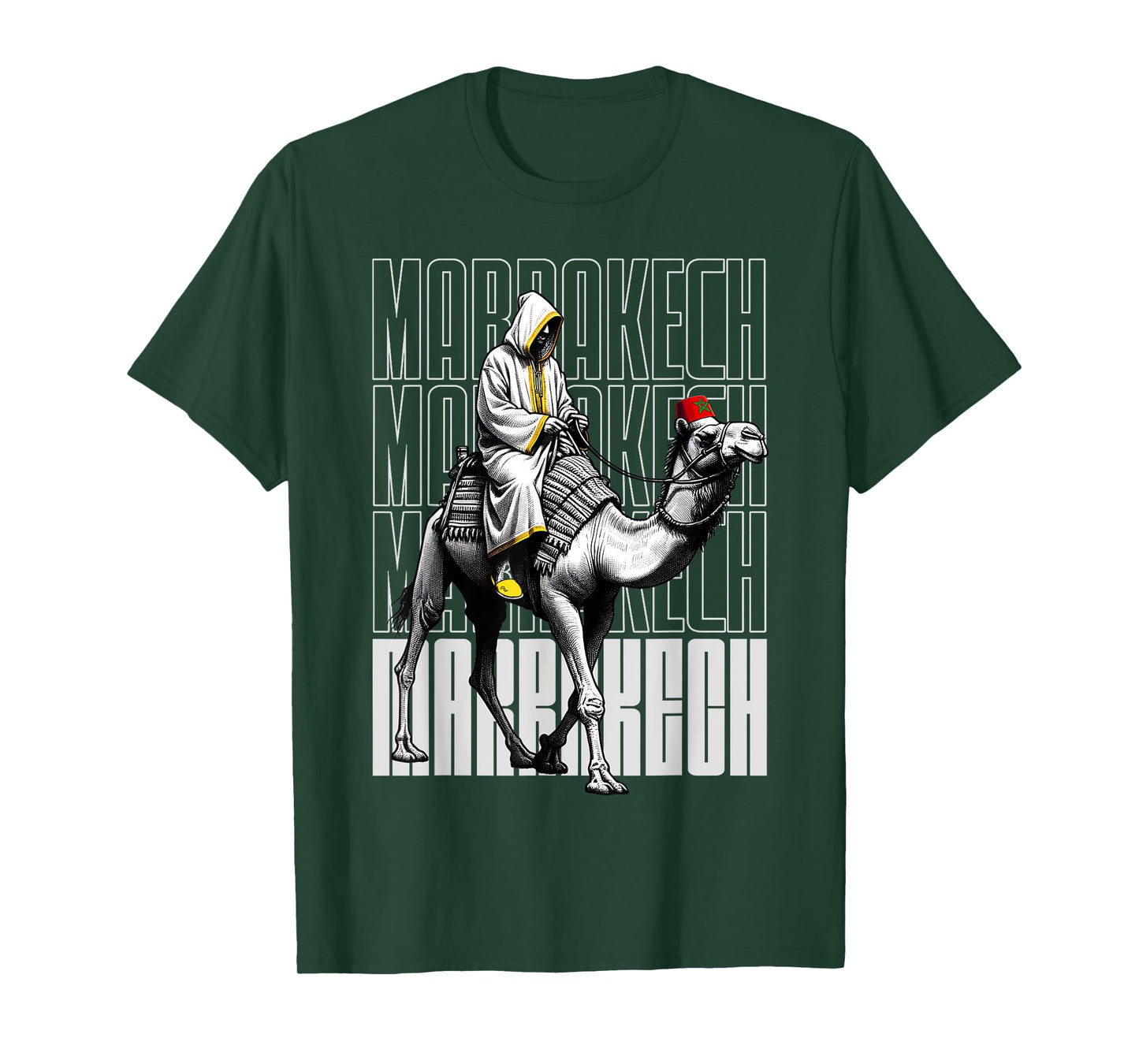 Marrakech Camel Sunset Morocco Flag Marrakesh Lovers T-Shirt