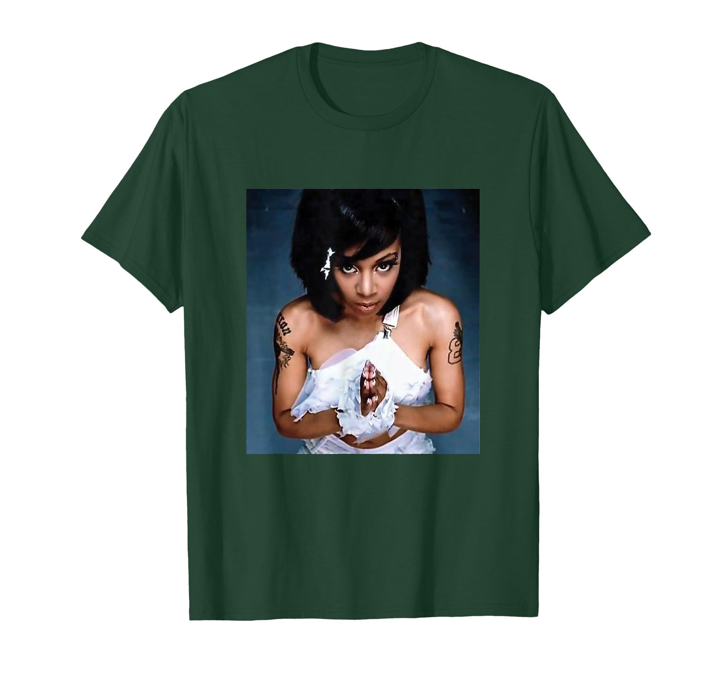 CROSS COLOURS Lisa Left Eye Lopes 1990's Vintage Legends T-Shirt - Black Unisex-Kids Retro Graphic Hip Hop Fans Vintage Enthusiasts Unisex T-Shirt