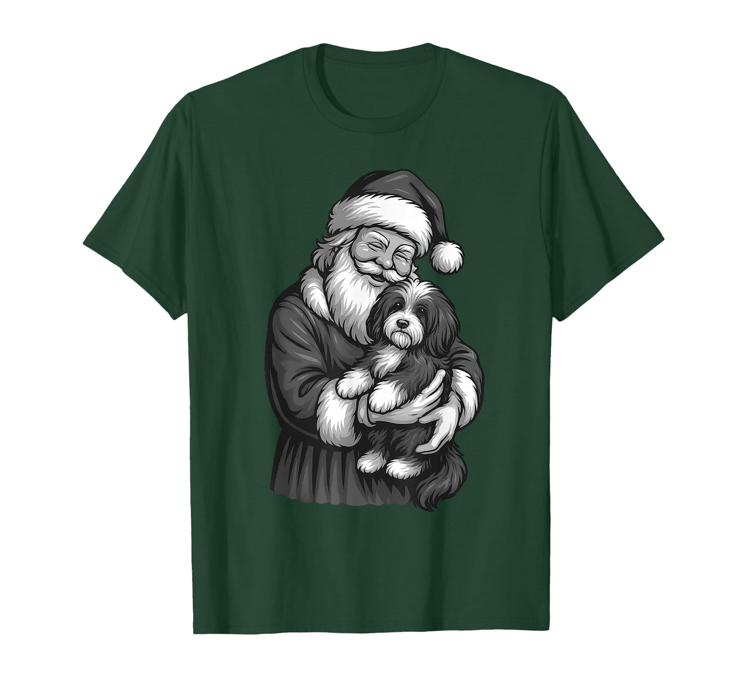 Havanese Dog Santa Claus Christmas Dog Lover T-Shirt
