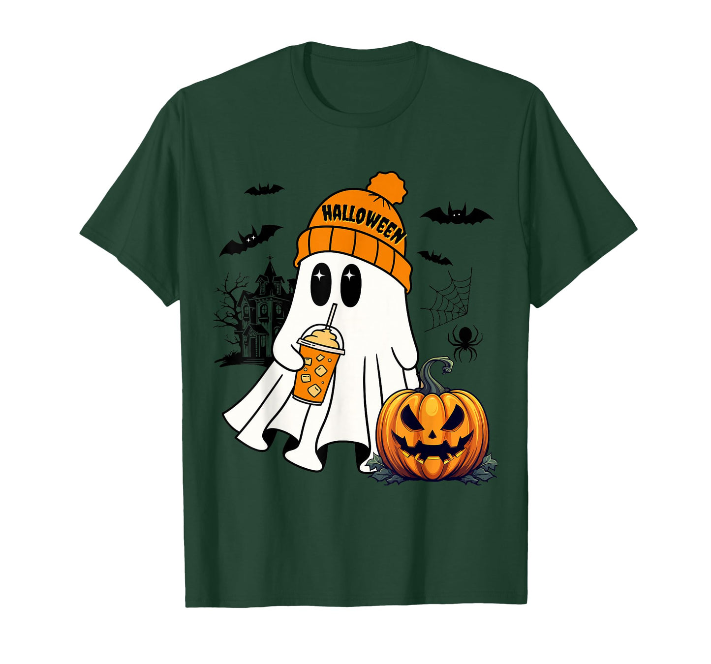 Pumpkin Halloween Witch Ghost T-Shirt