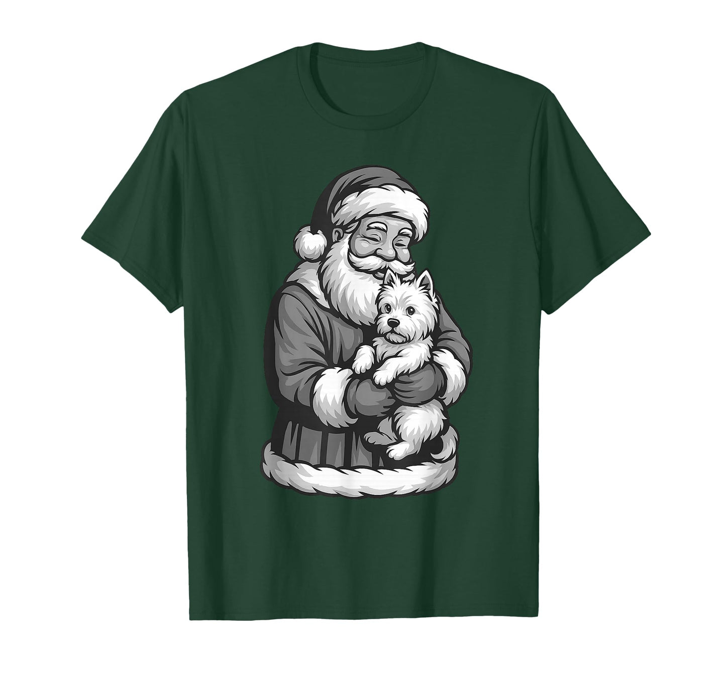 West Highland White Terrier Santa Claus Christmas Dog Lover T-Shirt