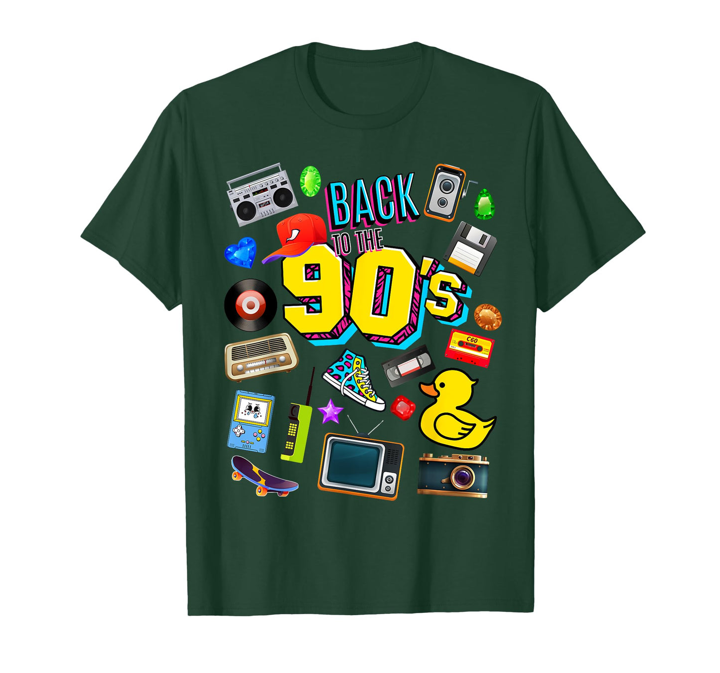 Men's Women's Kids Vintage Retro Back To 90's Graphic Design T-Shirt