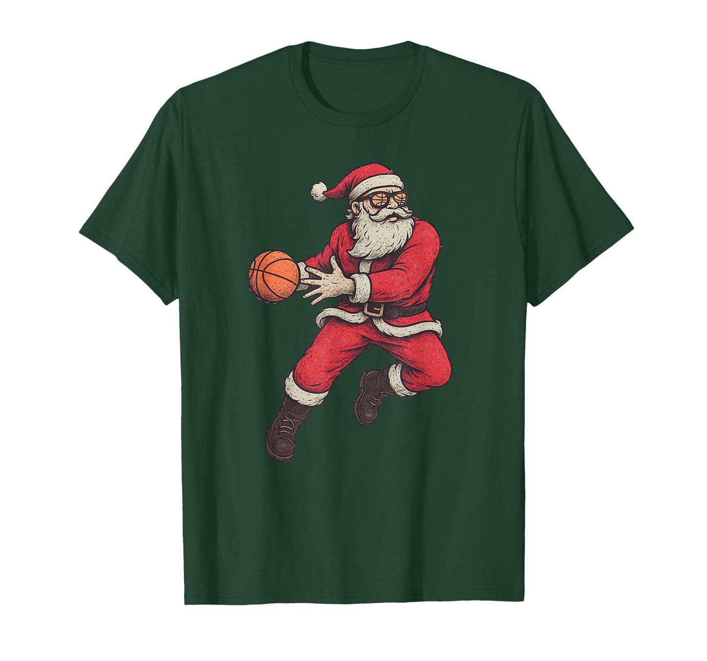 Santa Claus Playing Basketball Xmas Holiday Christmas T-Shirt