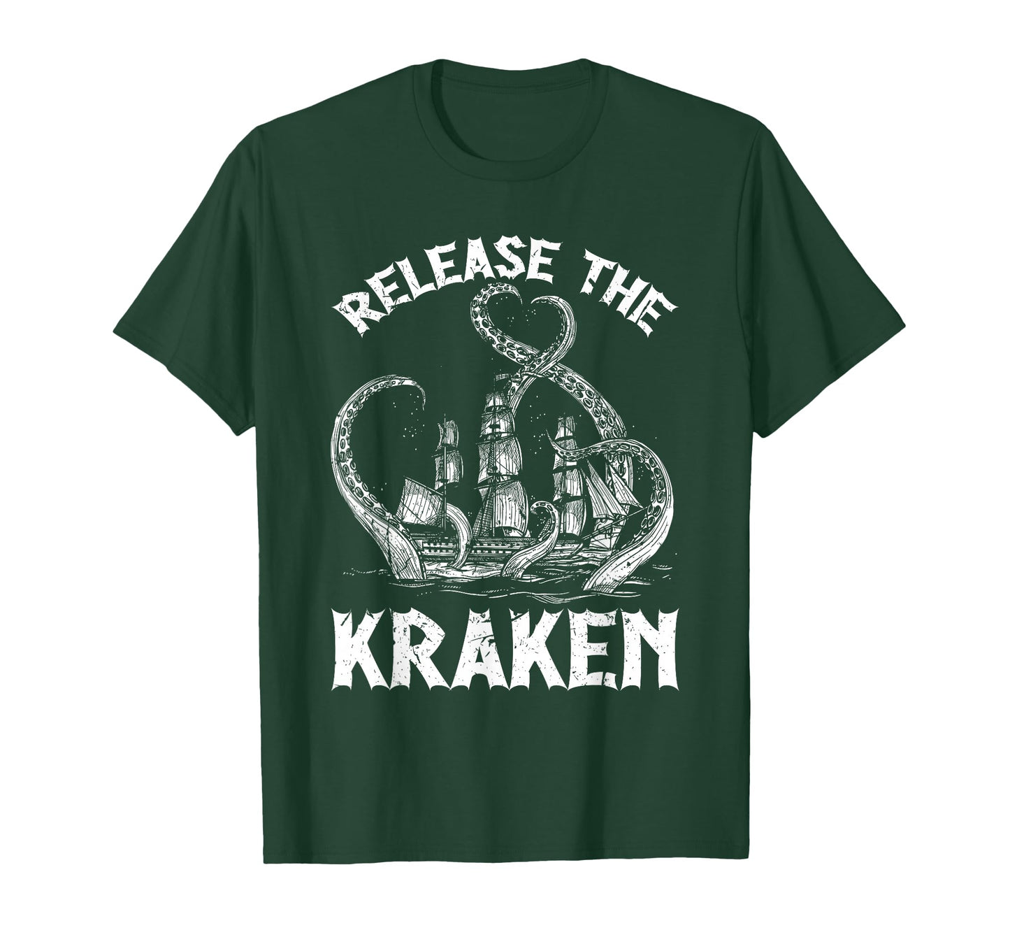 Funny Kraken Sea Monster Apparel Release The Kraken Octopus Sea Creature Unisex Adults & Kids T-Shirt Black Small