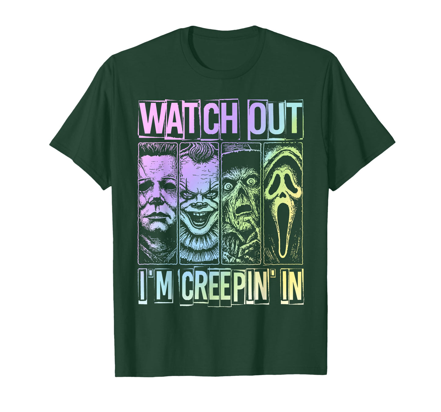 Funny Halloween Spooky Watch Out I'm Creepin in Women Men T-Shirt