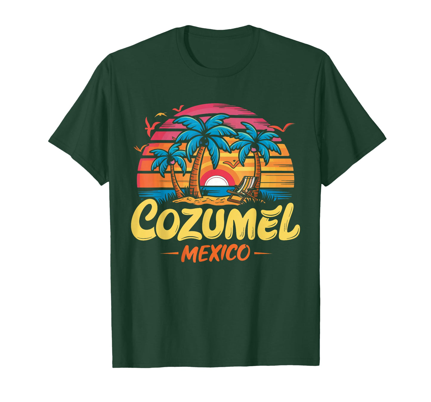Cozumel Mexico Tropical Sunset beach Souvenir Vacation T-Shirt