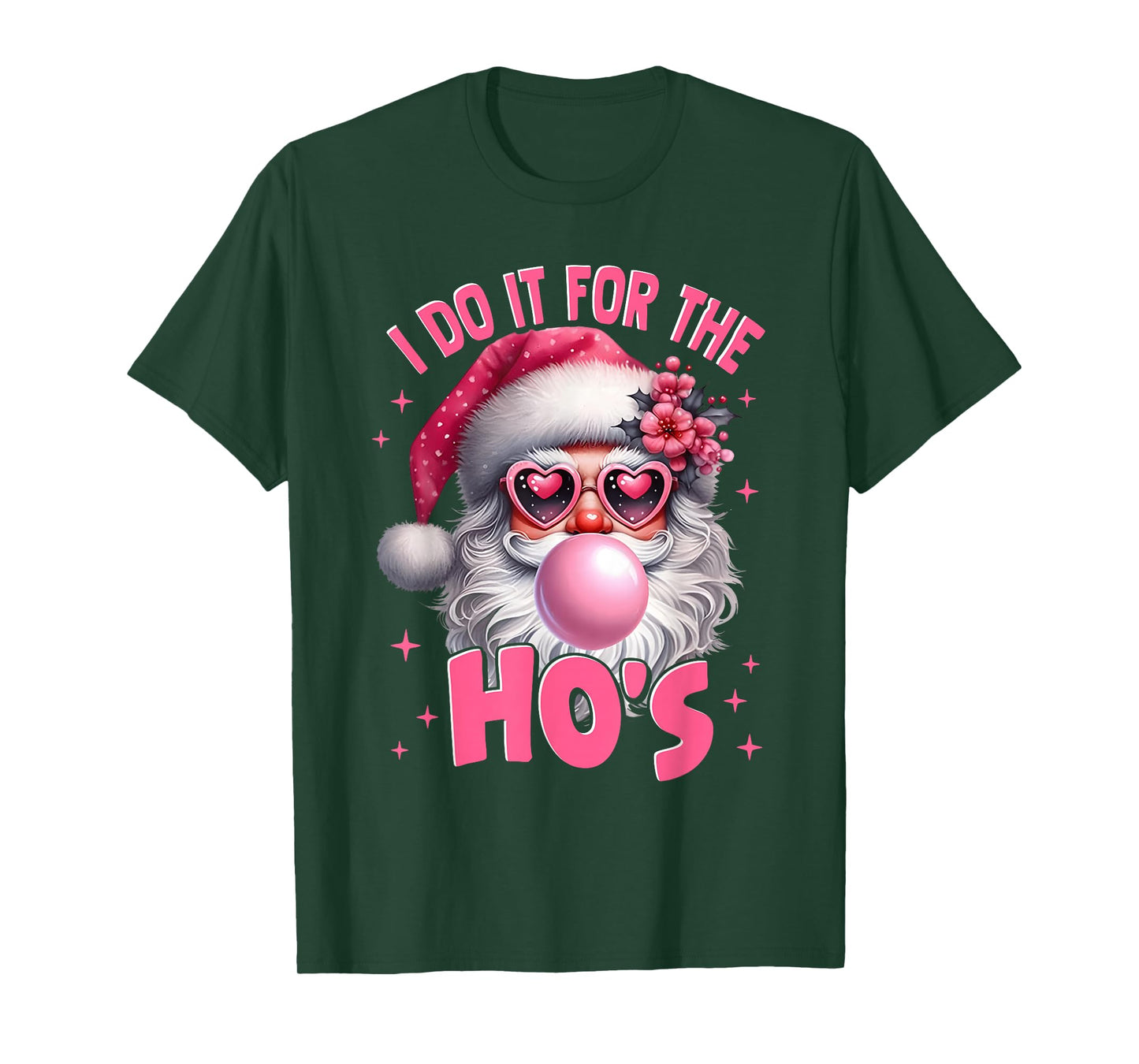 I Do It for The Ho's Funny Inappropriate Christmas Men Santa T-Shirt