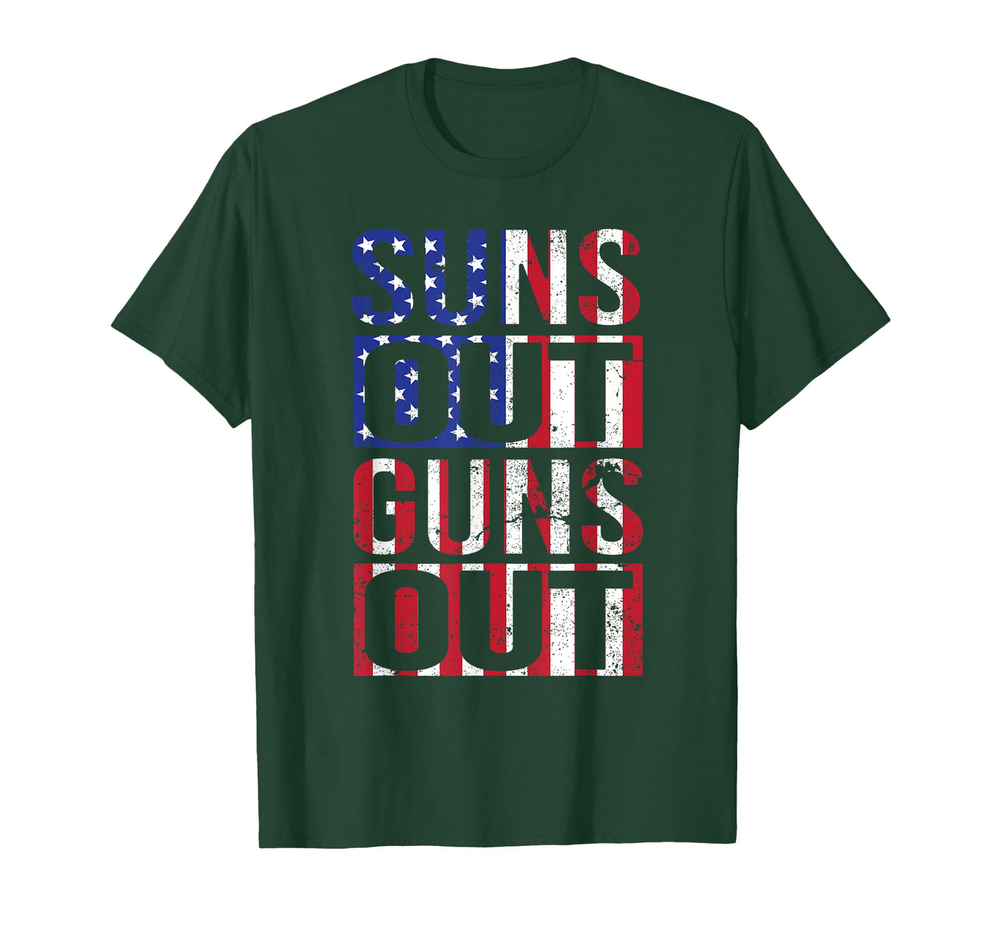 Suns Out Guns Out Funny Fourth Of July Muscles T-Shirt