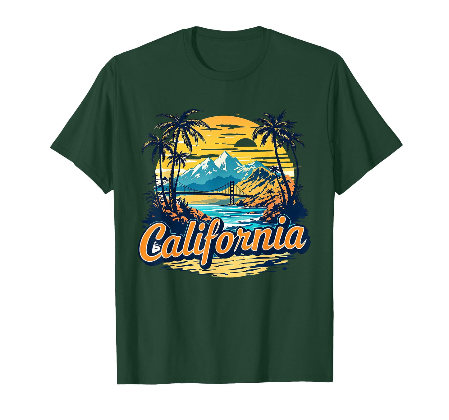 Retro California Home State CA Nature Sunset Vintage T-Shirt