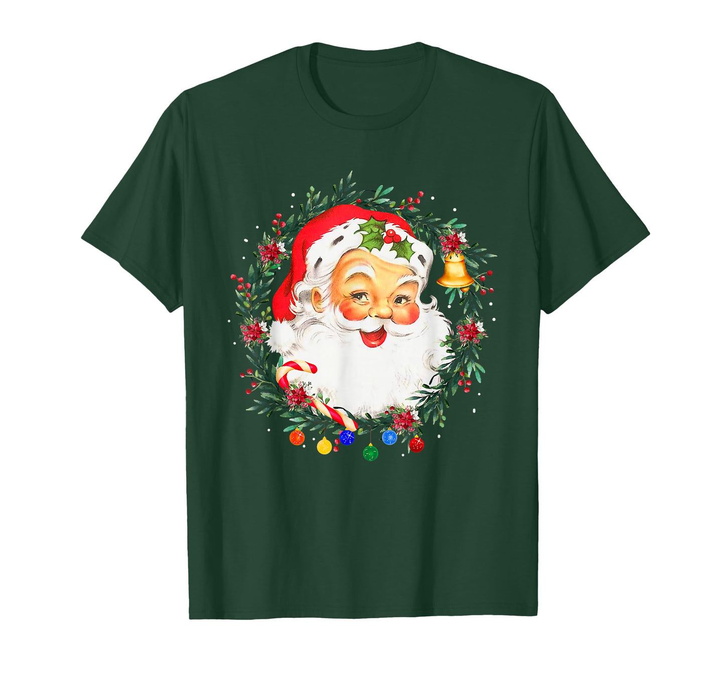 Merry Christmas Santa Claus Pink Afro African American Xmas T-Shirt