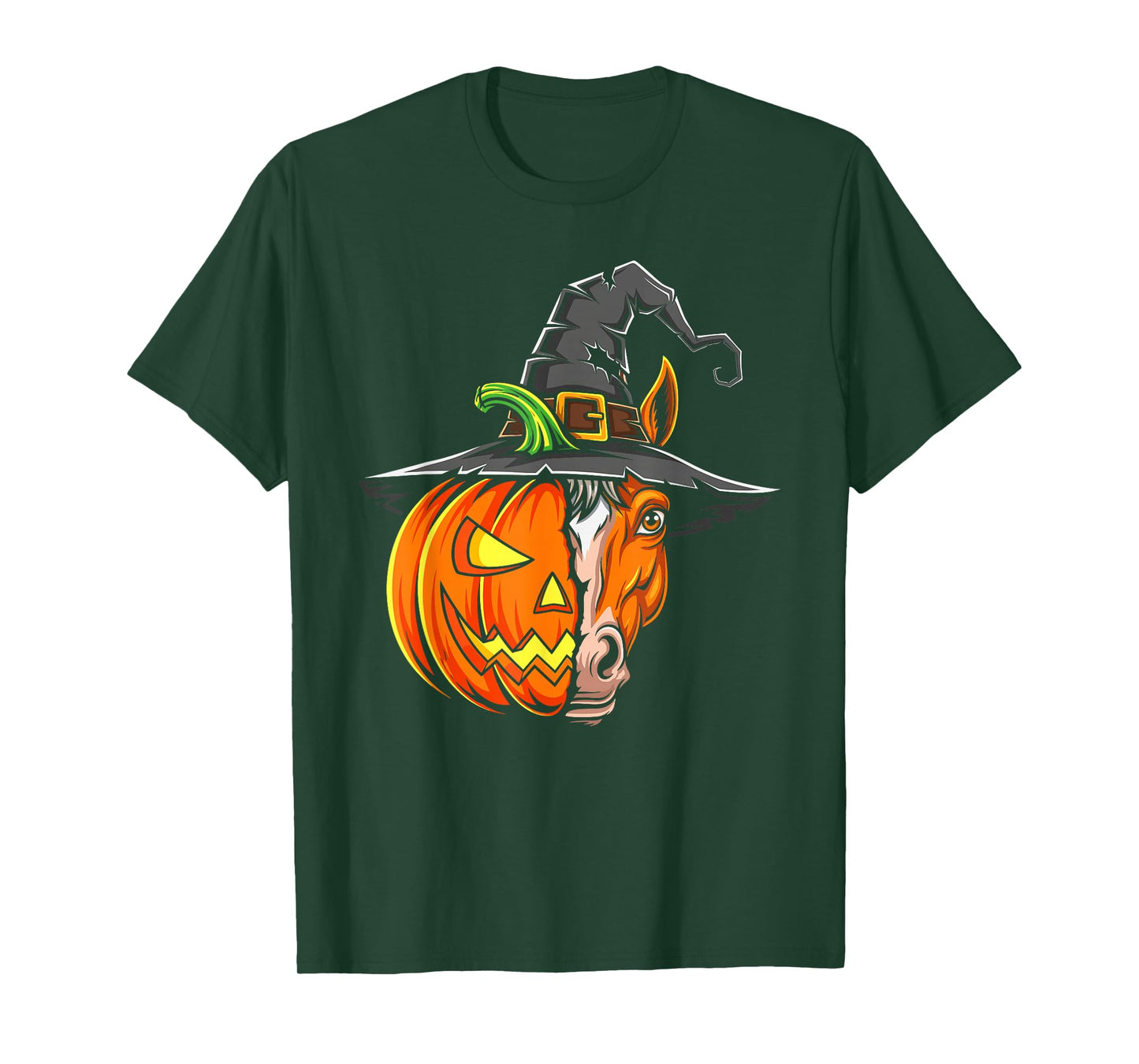 Horse Pumpkin Jack O Lantern Halloween Kids Mens Womens T-Shirt