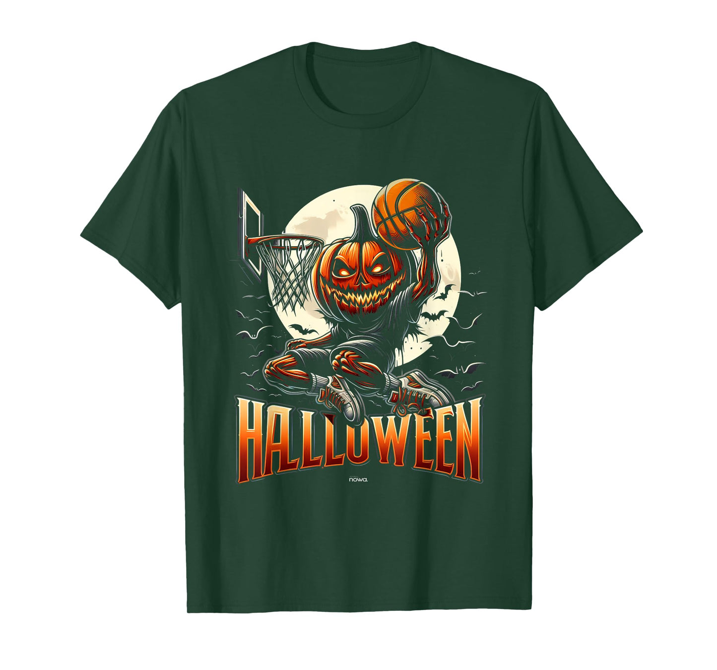 HALLOWEEN BASKETBALL SCARY PUMPKIN MOONLIGHT SLAM T-Shirt
