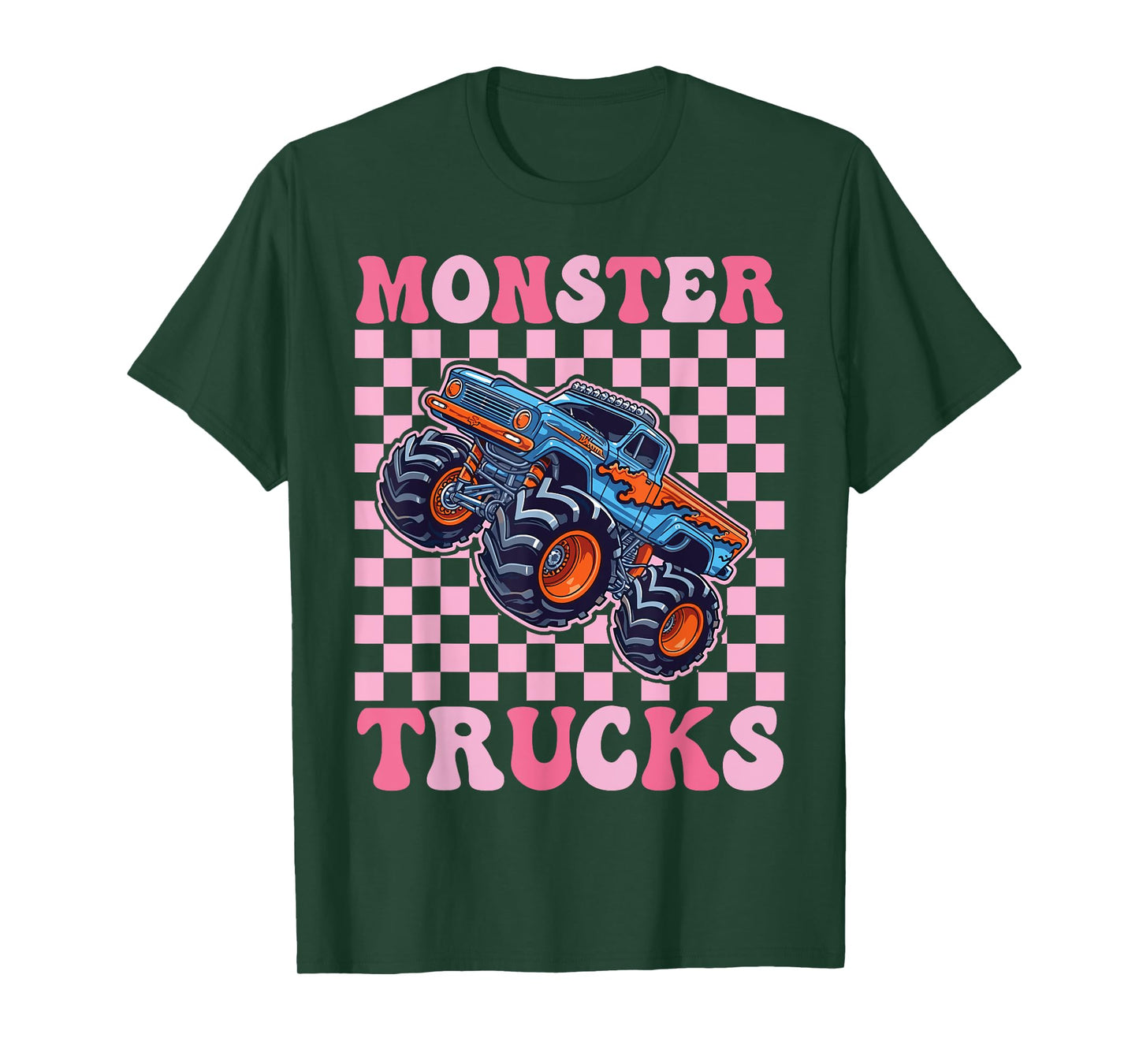 Monster Truck for Toddlers, Girl Monster Truck Retro Vintage T-Shirt