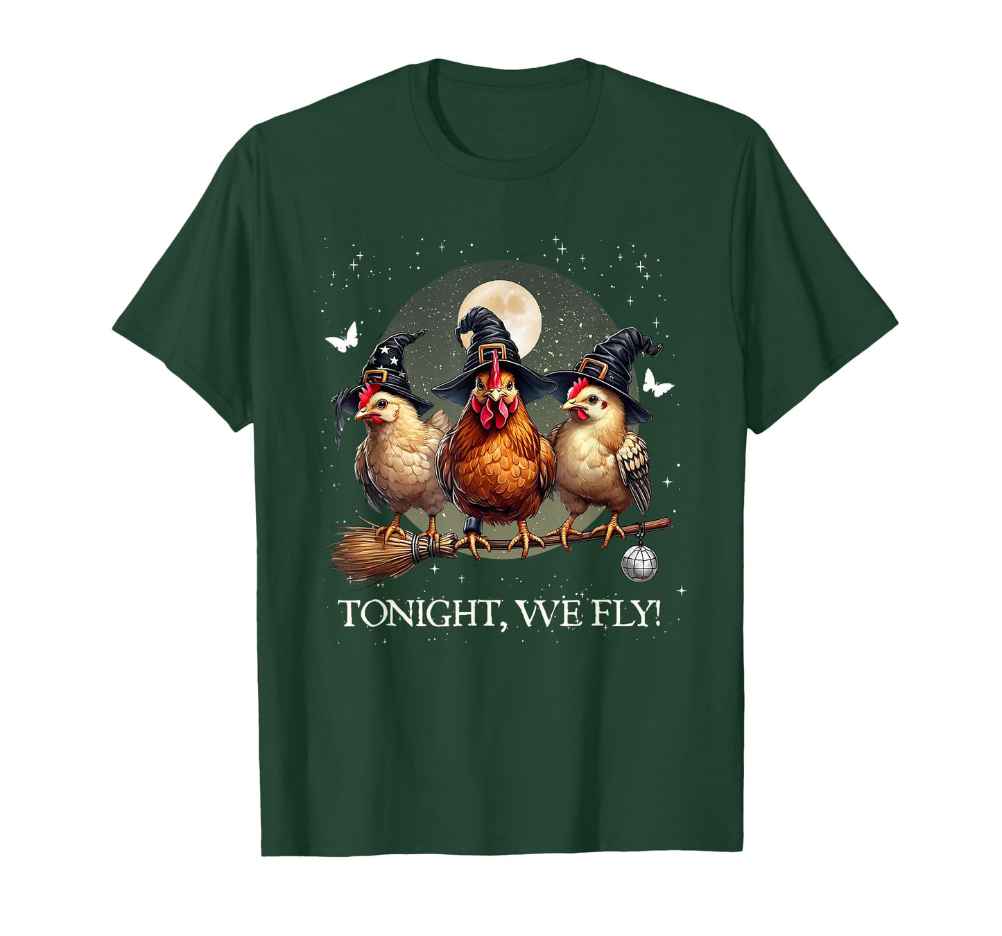Tonight We Fly Funny Chicken Spooky Season Farm T-Shirt