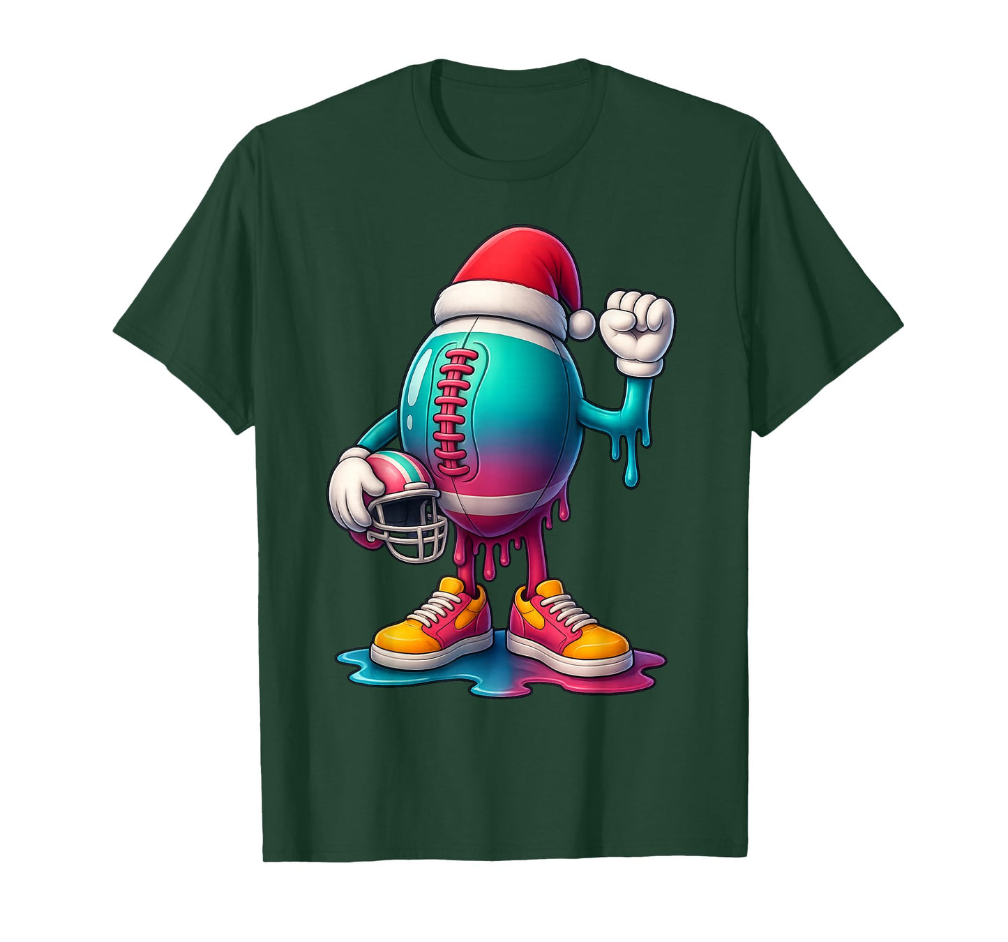 Christmas Soccer Boys American Football Xmas Ice Cream Kids T-Shirt