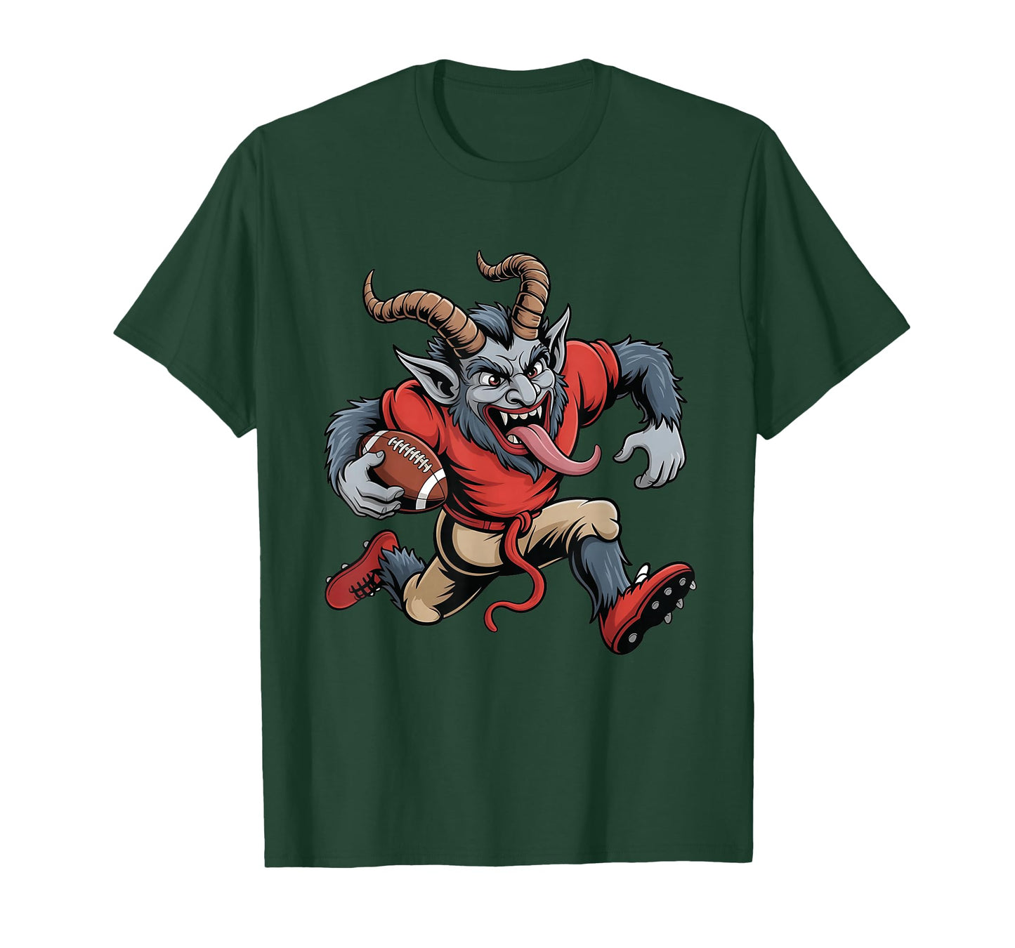 Krampus Evil Santa Claus Christmas Football Fantasy Xmas T-Shirt