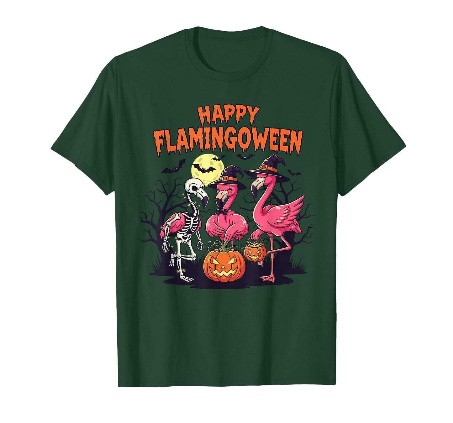 Happy Flamingoween Flamingo Halloween Costume Party Design T-Shirt