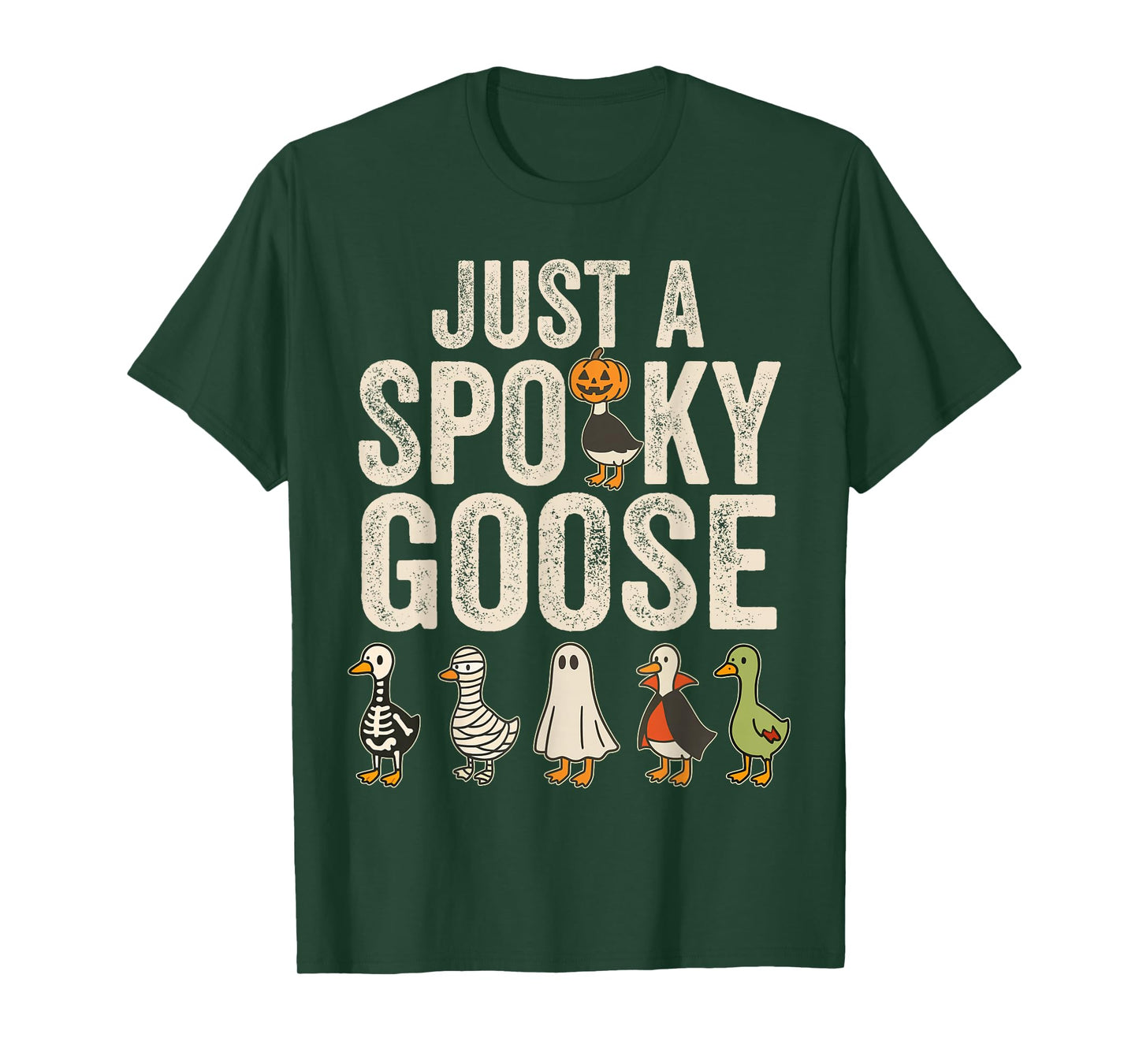Retro Just A Spooky Goose Halloween Silly Goose Halloween T-Shirt