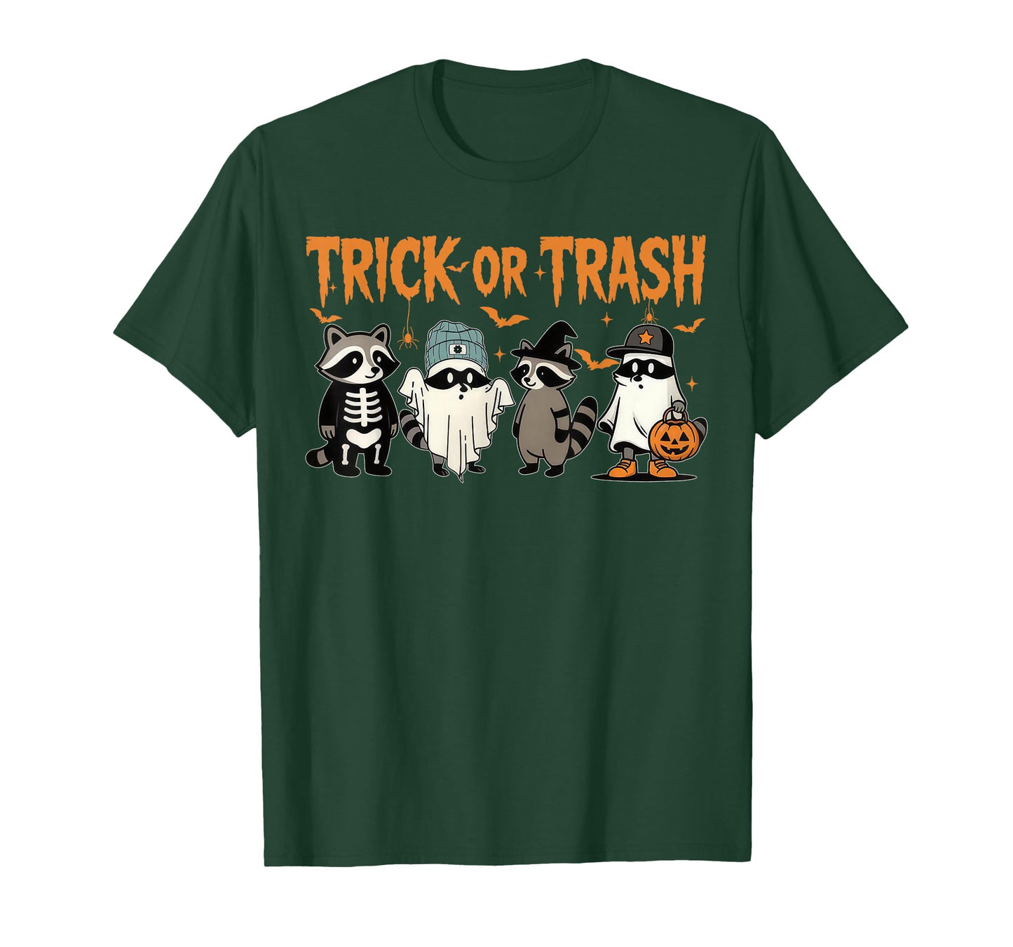 Cute Ghost Pumpkin Halloween Raccoon Spooky Season T-Shirt