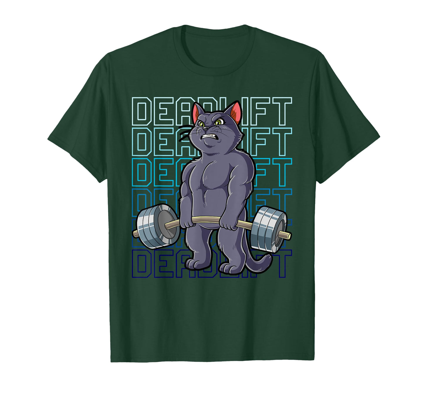 Cat Gym Weight Training Deadlift Men Women T-Shirt