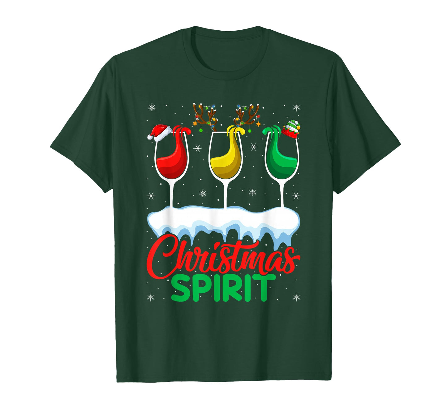 Christmas Spirits Beer Wine Drinking Xmas Holiday Party T-Shirt