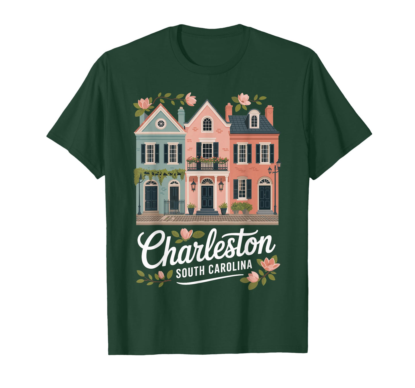 Charleston South Carolina pastel homes harbor Charleston T-Shirt