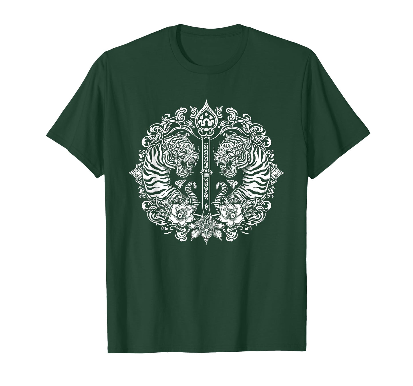 Sak Yant Muay Thai Art Tattoo Twin Tiger Kickboxing Thailand T-Shirt