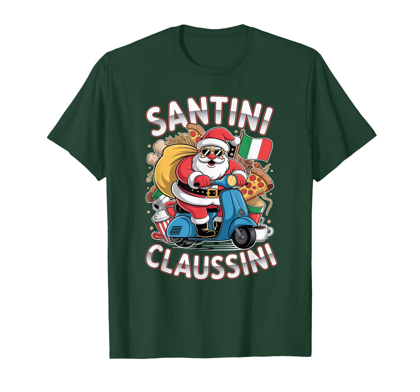Italian Brainrot Christmas Santini Claussini Funny Santa T-Shirt
