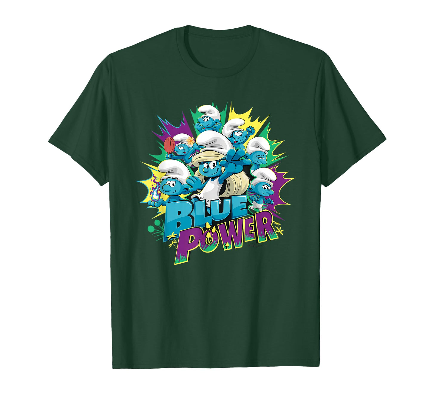The Smurfs Movie Village Blue Power Smurfette T-Shirt