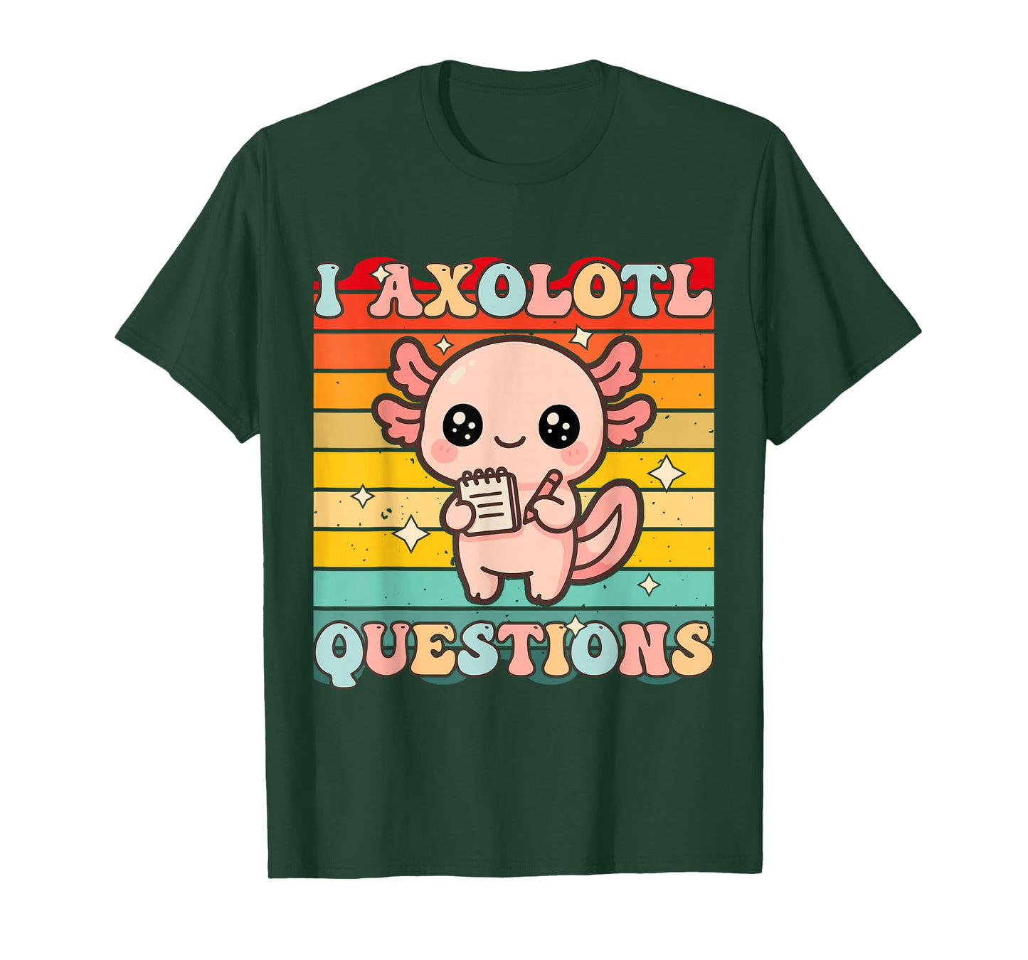 I Axolotl Questions Funny Adults Youth Kids Retro Vintage T-Shirt
