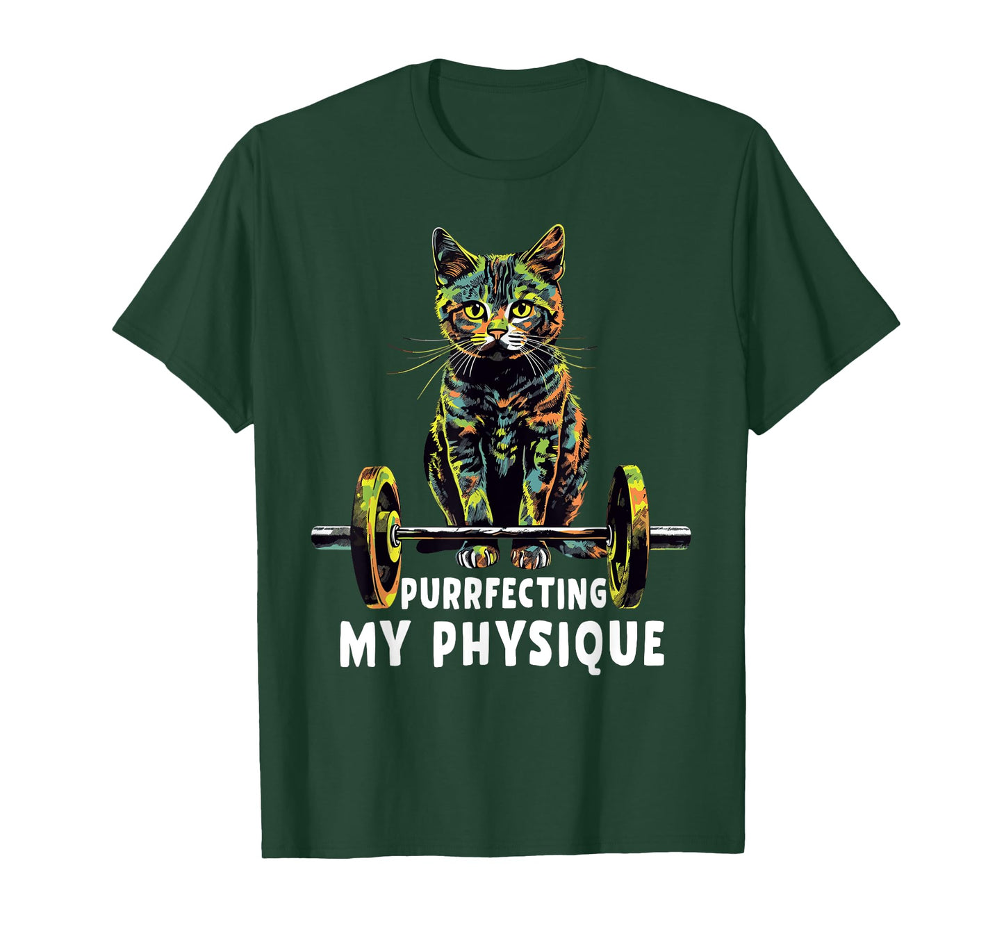 Gym, Workout or Fitness Gift Funny Cat in a Gym Men Women T-Shirt