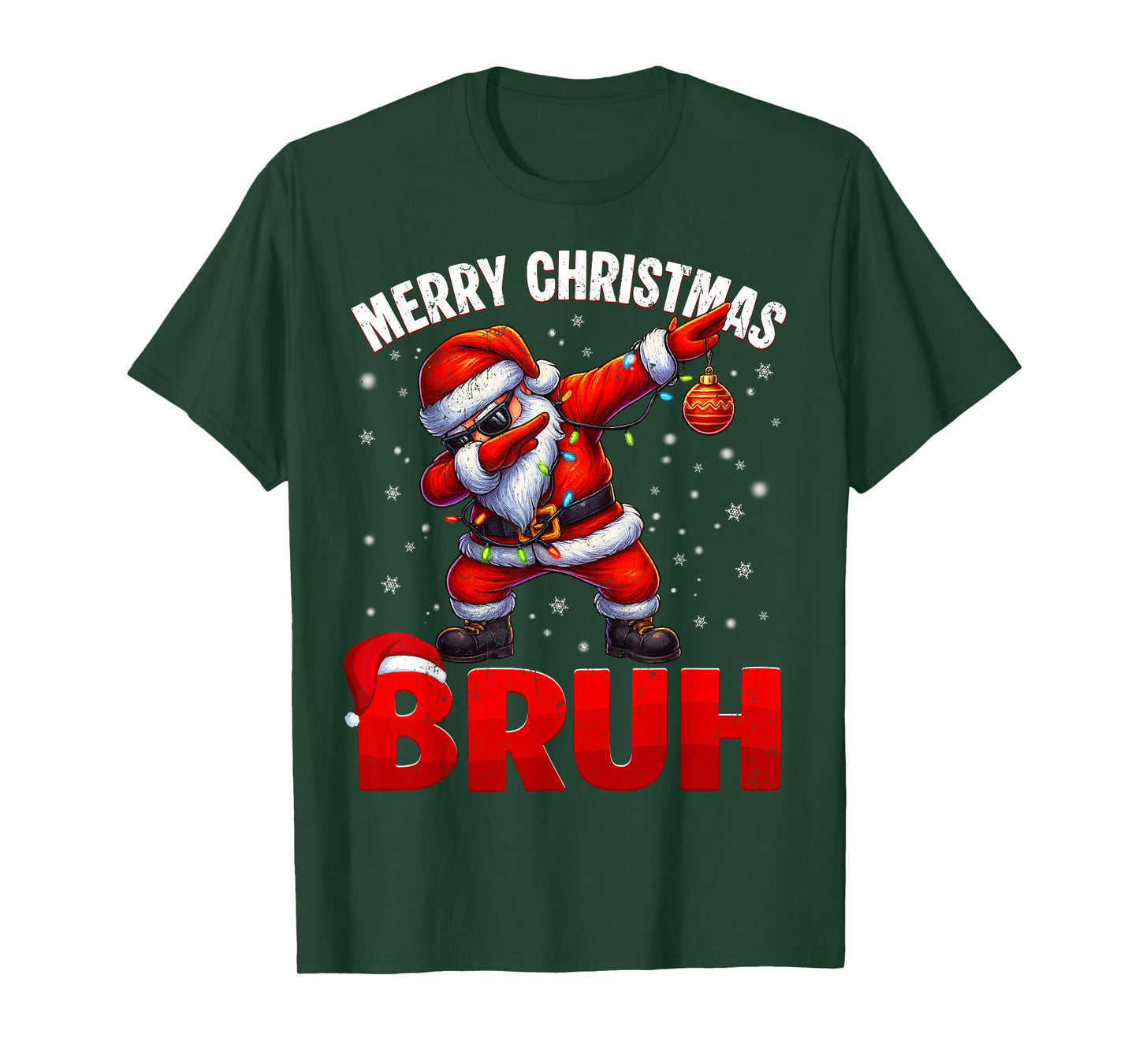 Bruh Merry Christmas Xmas Dabbing Santa Mens Boys Kids T-Shirt