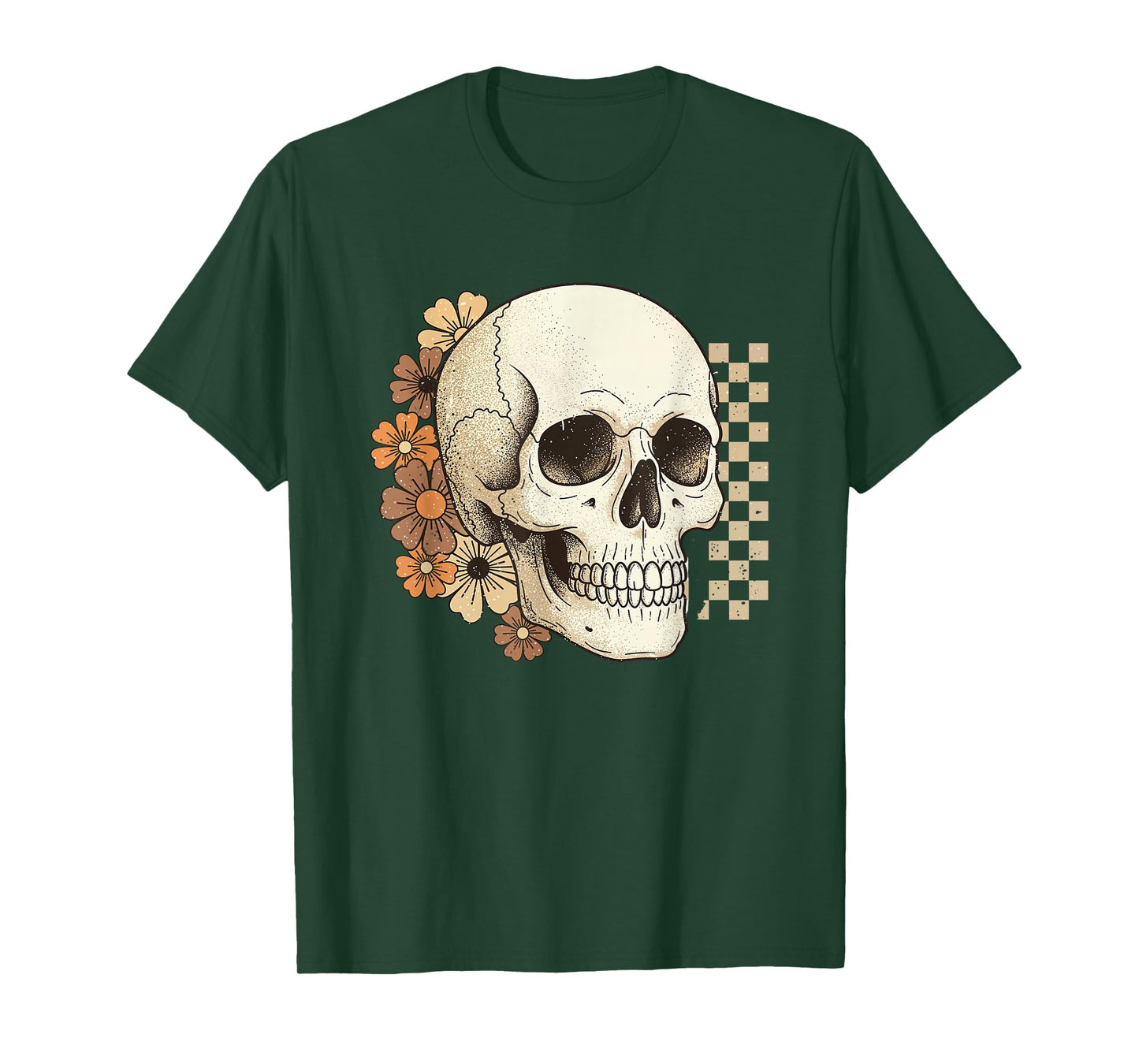 Skeleton Floral Vintage Skull Halloween Women Men T-Shirt