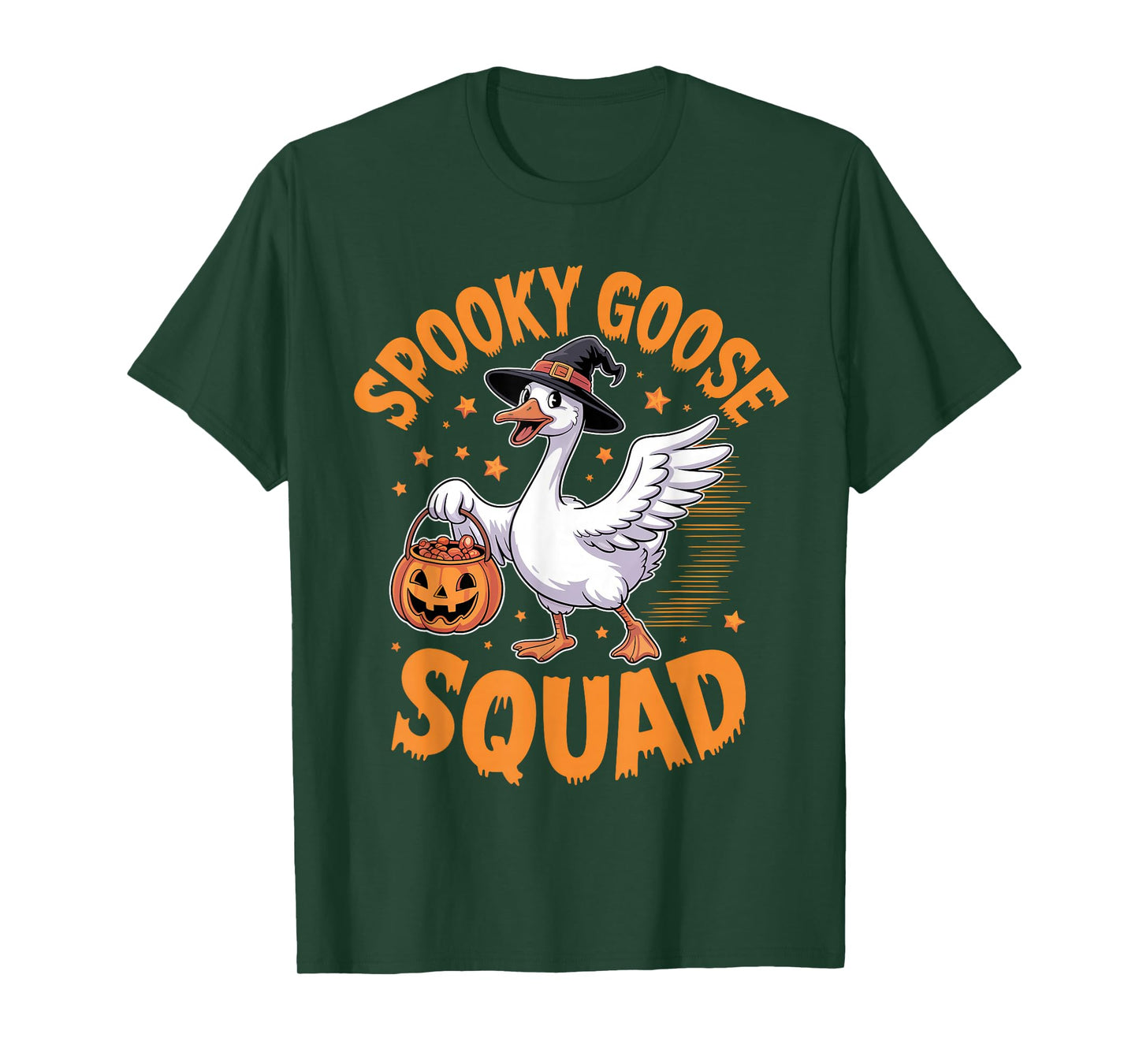 Spooky Goose Squad Funny Halloween Honktastic Haunt Crew Tee T-Shirt