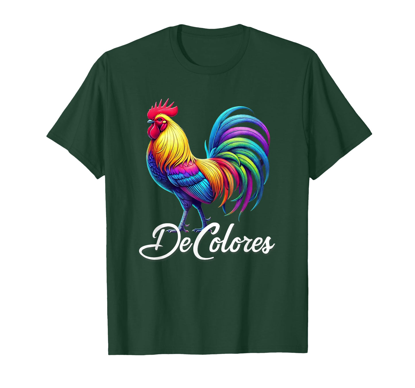 DeColores Cursillo Rainbow Rooster Catholic T-Shirt