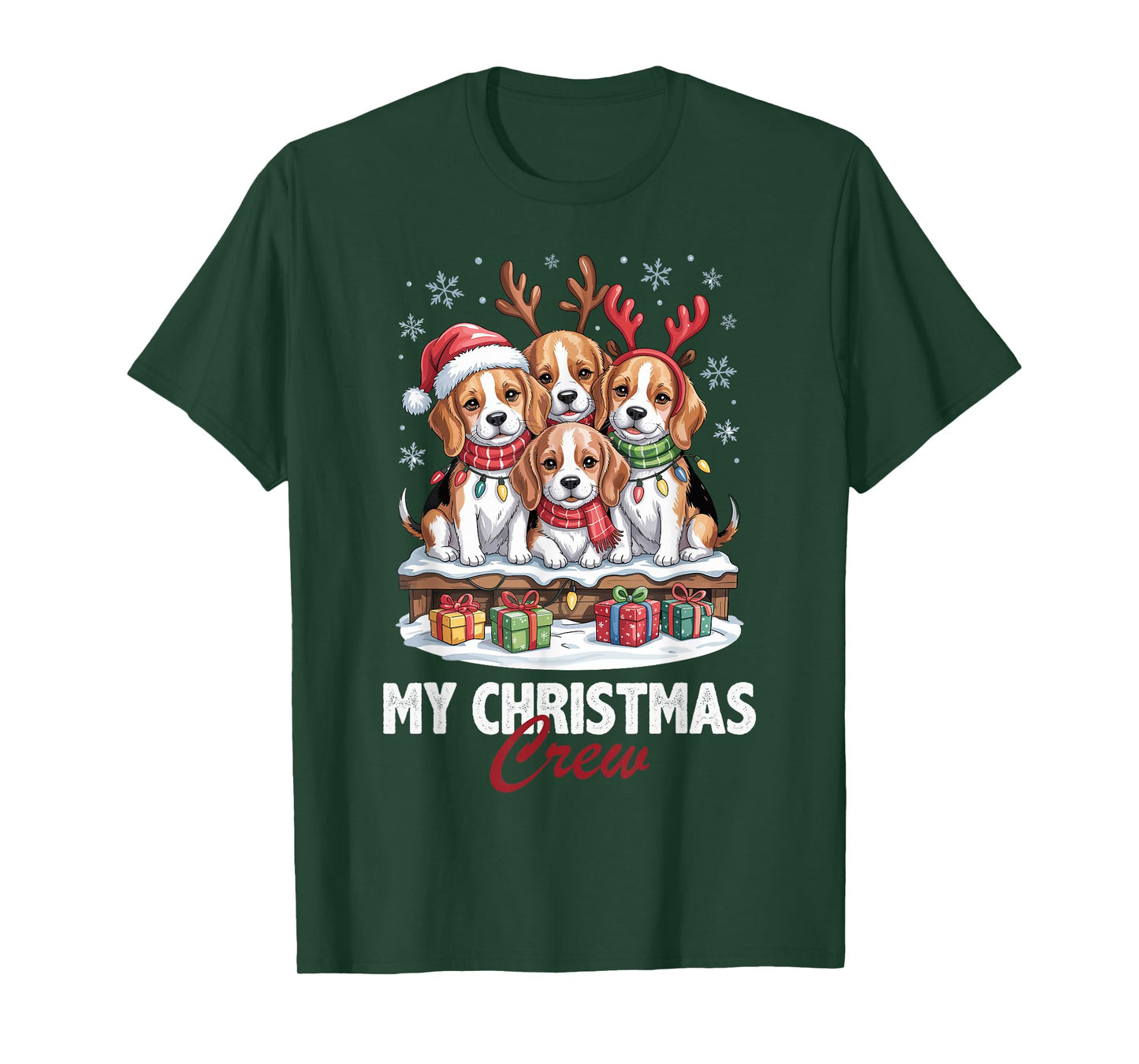Beagle Christmas Crew Funny Dog Lovers Holiday Pajama T-Shirt
