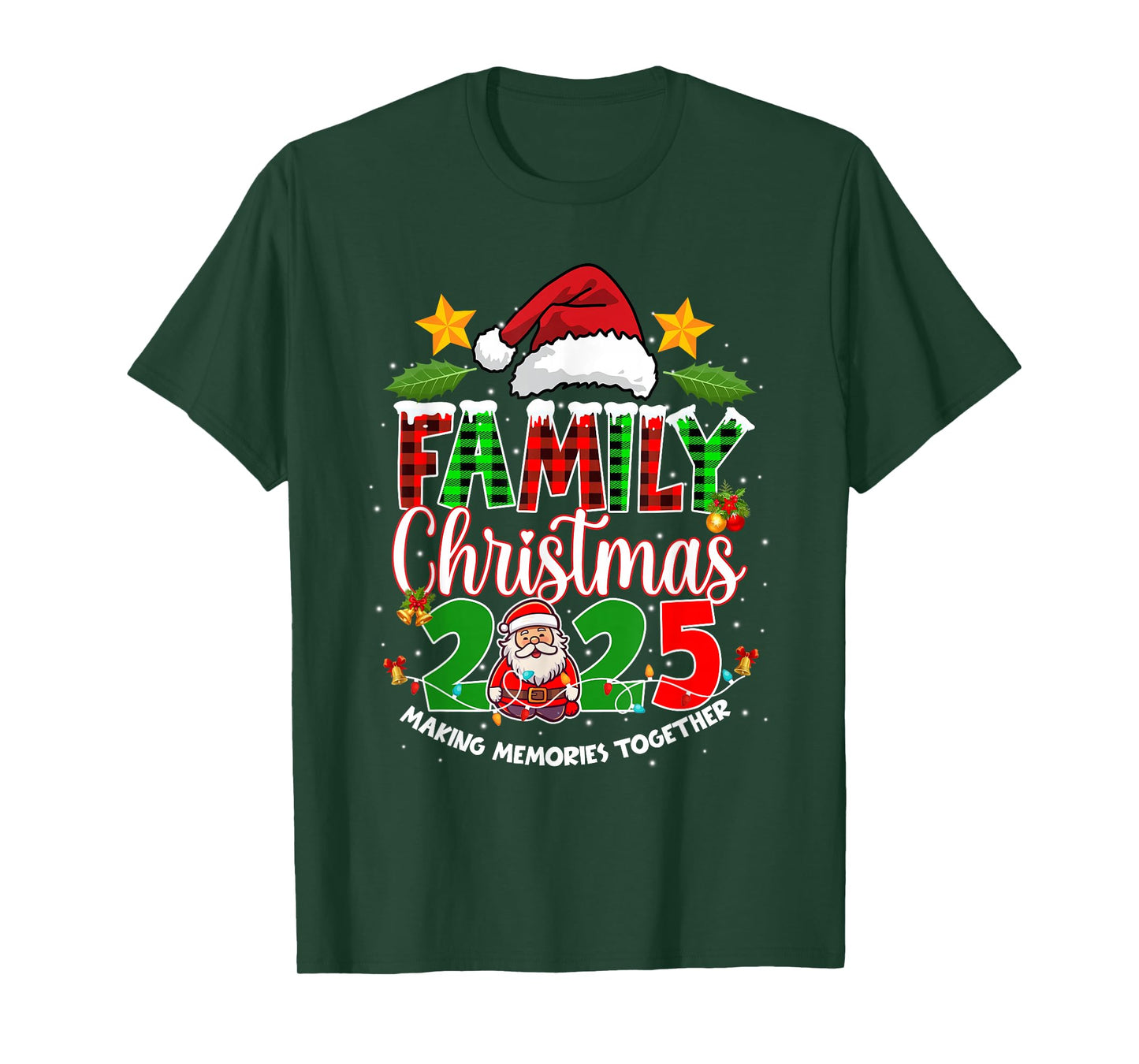 Family Christmas 2025 Matching Squad Santa Hat Xmas Pajama T-Shirt
