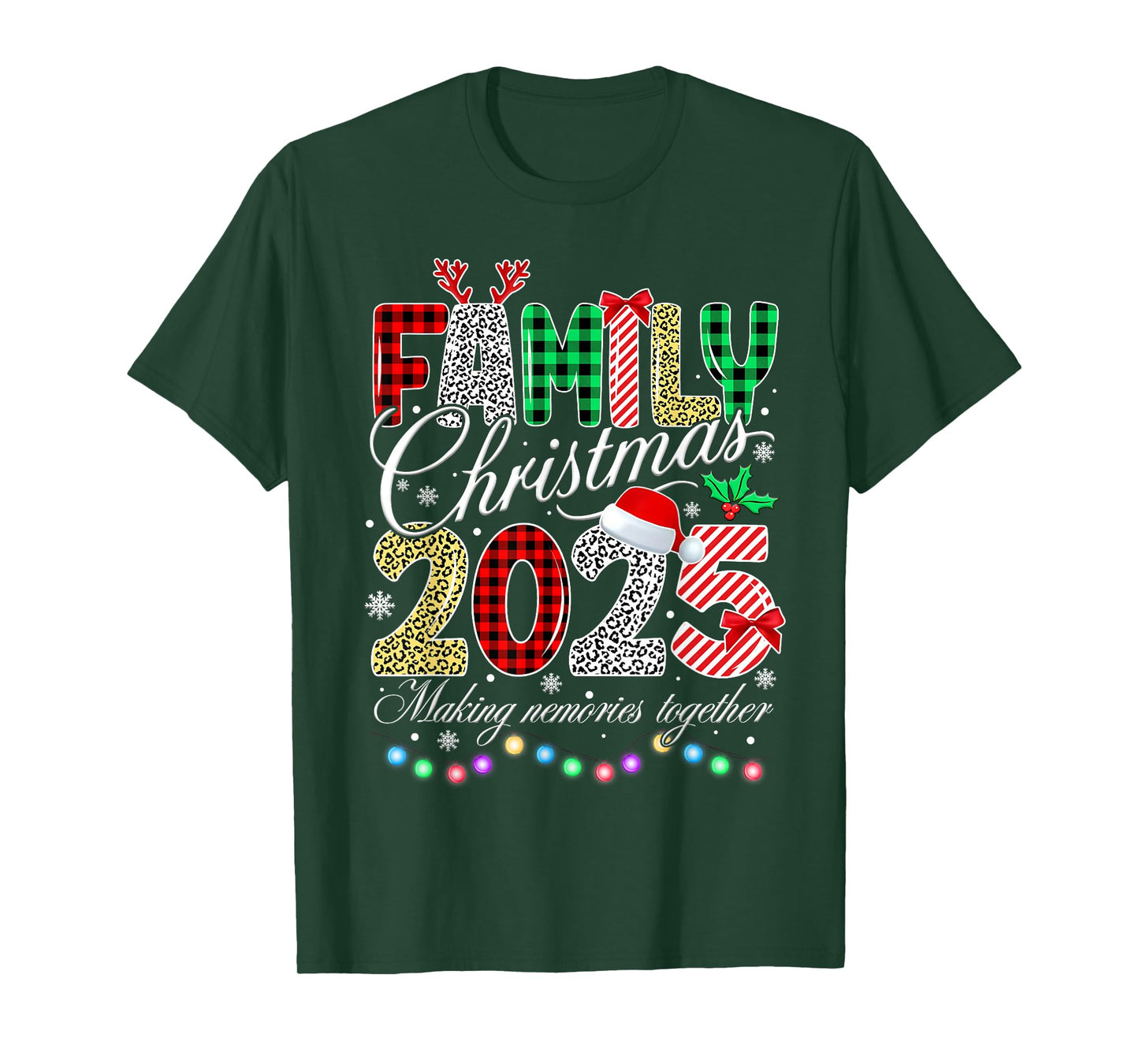 Family Christmas 2025 Making Memories Together Xmas Lights T-Shirt