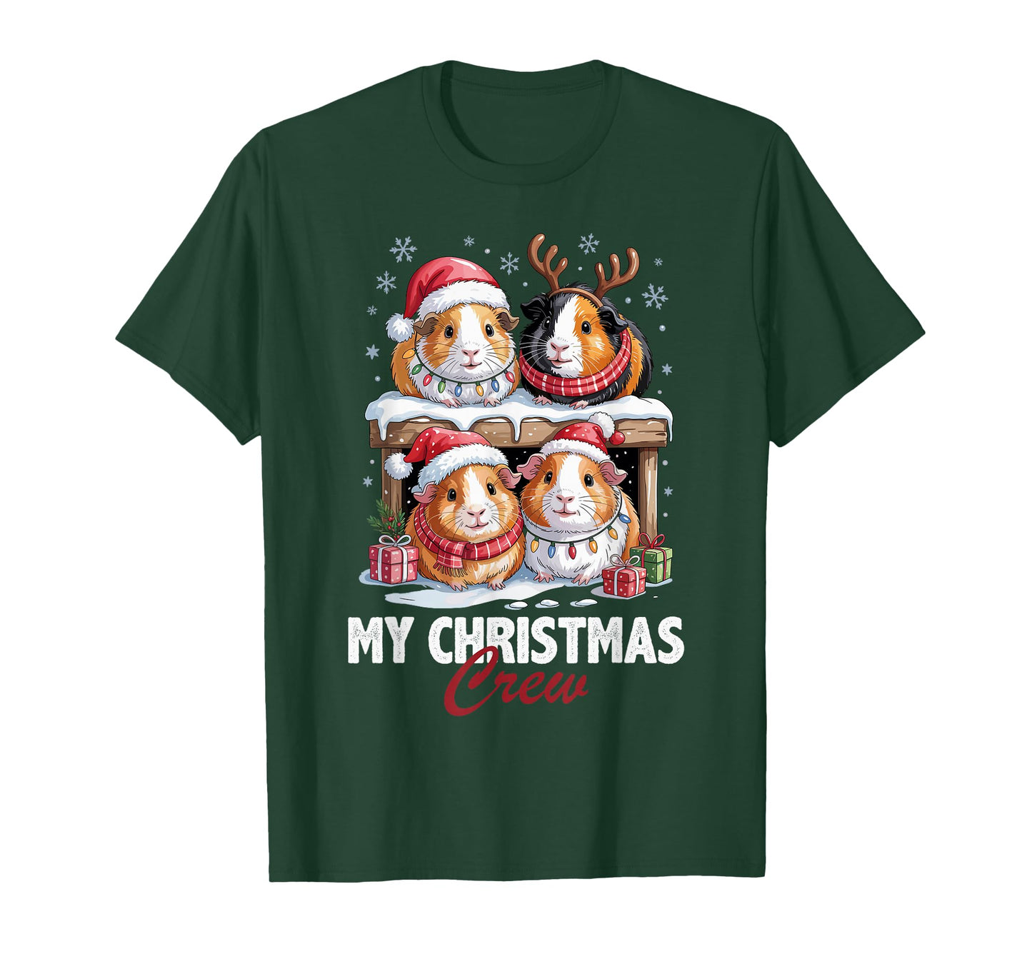 Guinea Pig Christmas Crew Cute Pet Lovers Funny Holiday T-Shirt