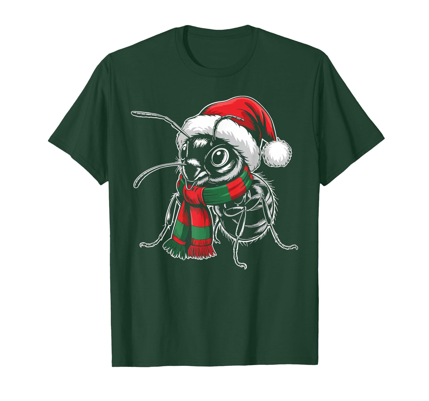 Ant Xmas Santa Hat Scarf Christmas Costume T-Shirt