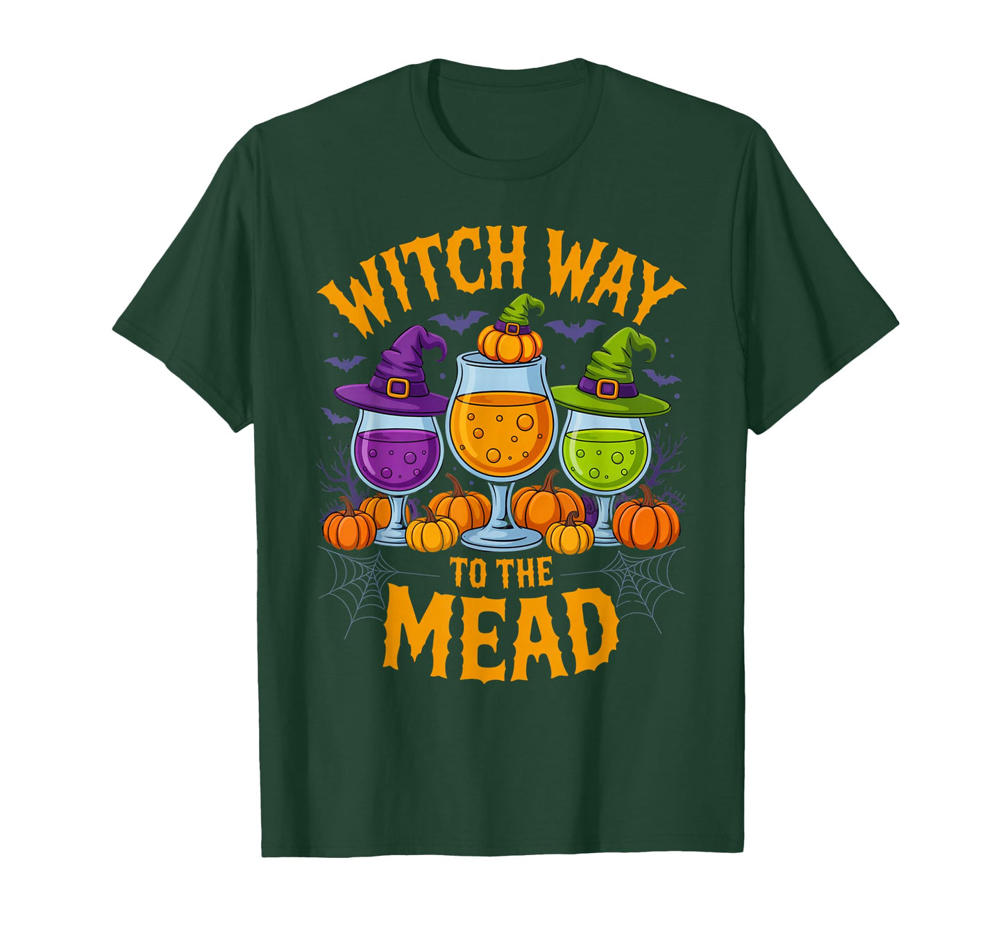 Witch Way to The Mead Spooky Halloween Drinking Humor T-Shirt