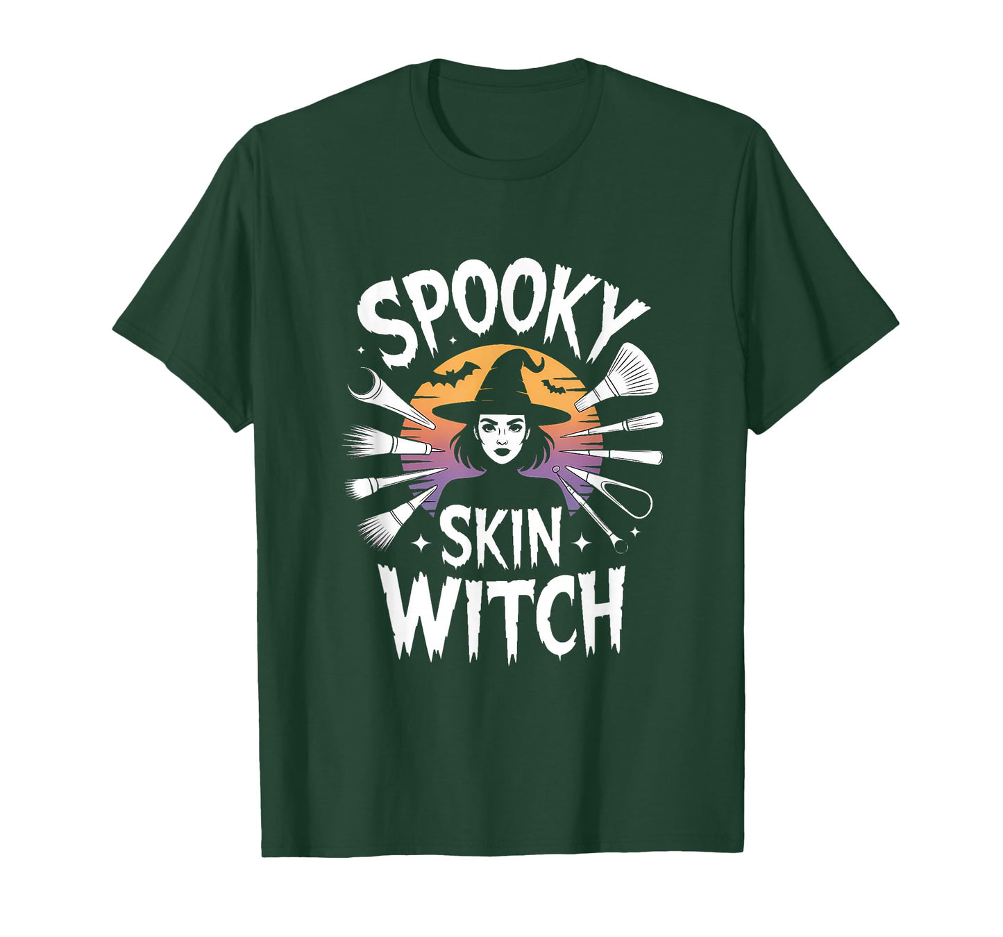 Spooky Skin Witch Halloween Esthetician Retro T-Shirt